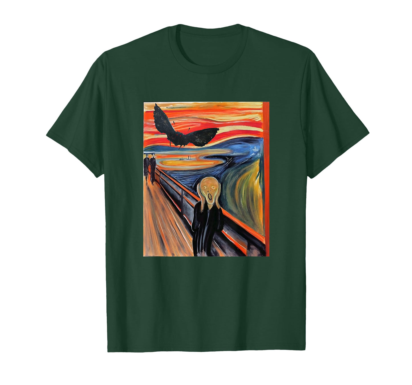 Mothman The Scream Mashup WV Cryptid Art T-Shirt