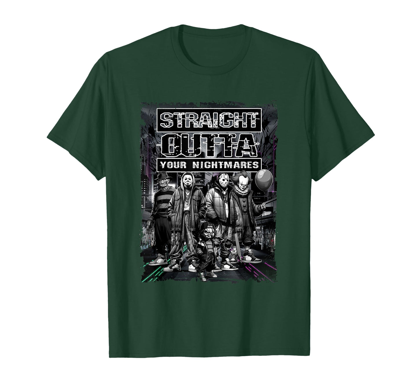 Vintage Horror Halloween Scary Straight outta nightmare lb51 T-Shirt