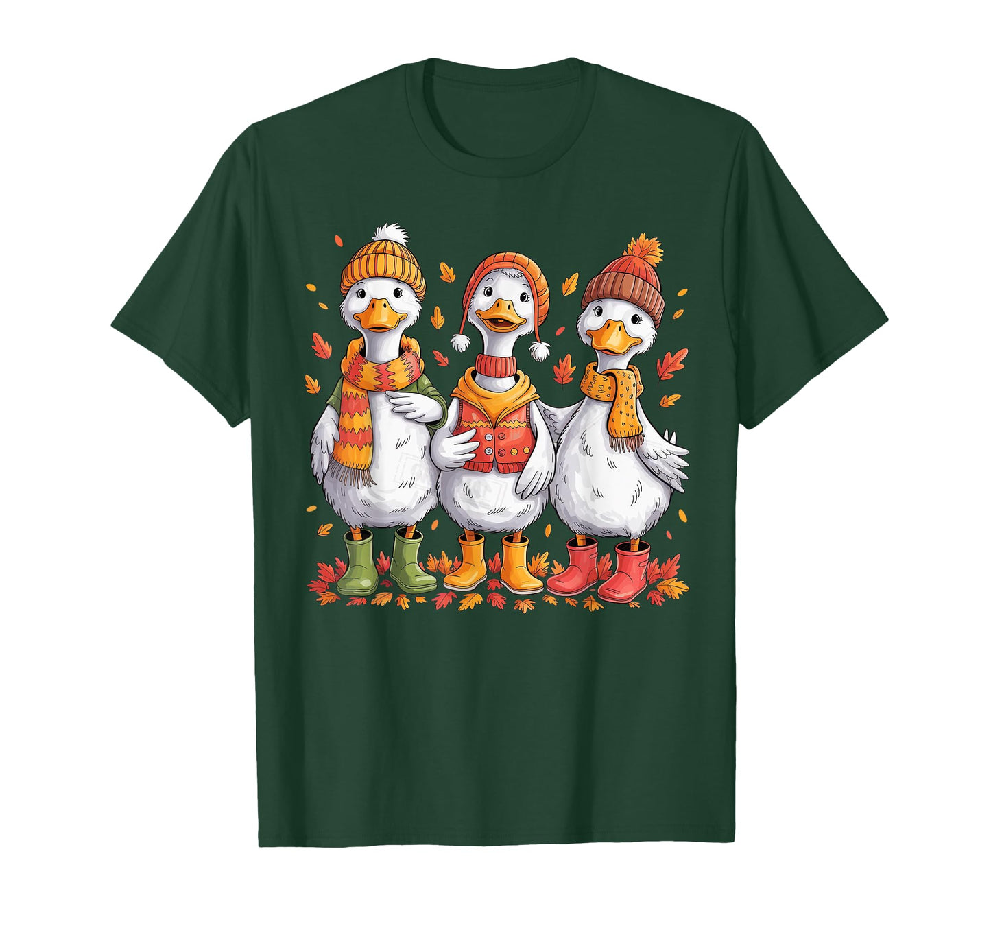 Just A Cozy Goose Fall Vibes Autumn Pumpkin Funny Cozy Goose T-Shirt