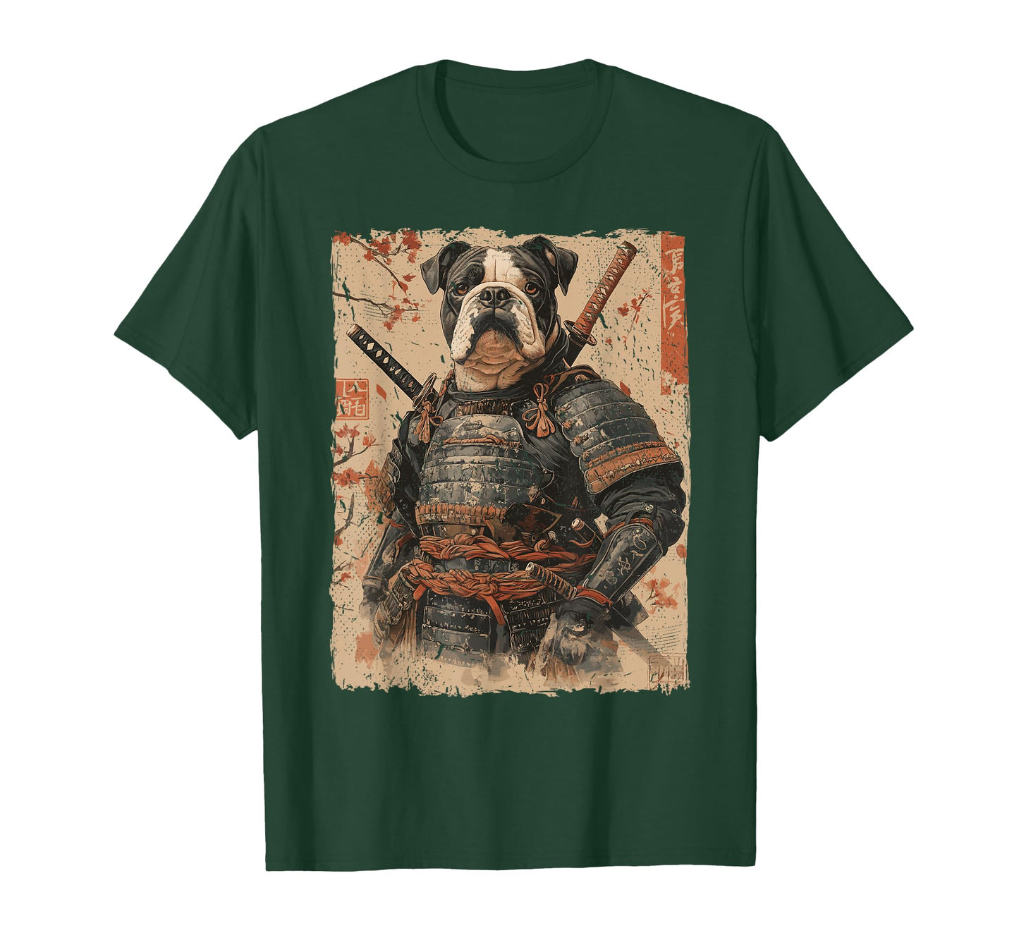 Samurai Dog Warrior Japanese Ukiyo-e Artwork Dog Samurai T-Shirt for Men Women Kids