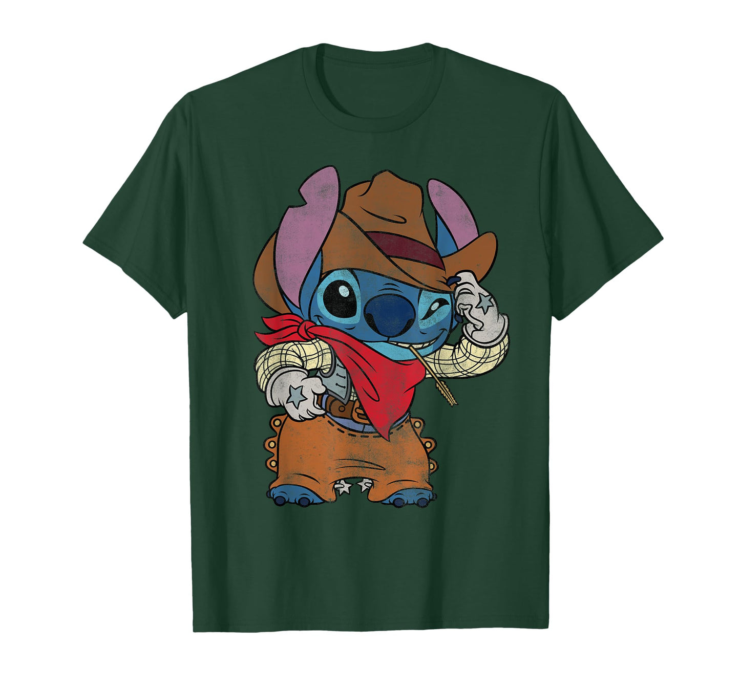 Disney Stitch Cowboy Costume Western Vintage Look T-Shirt