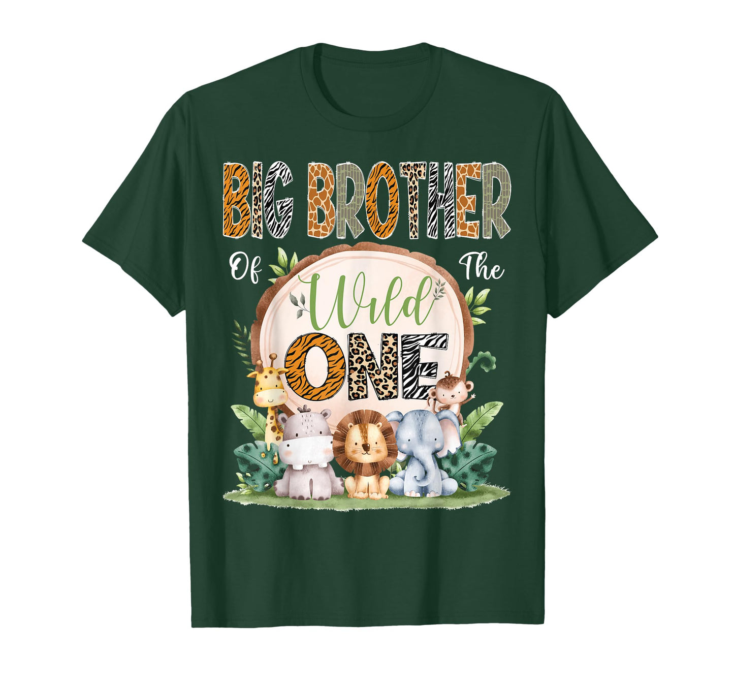 Big Brother Of The Wild One 1St Bday Safari Jungle Woodland T-Shirt