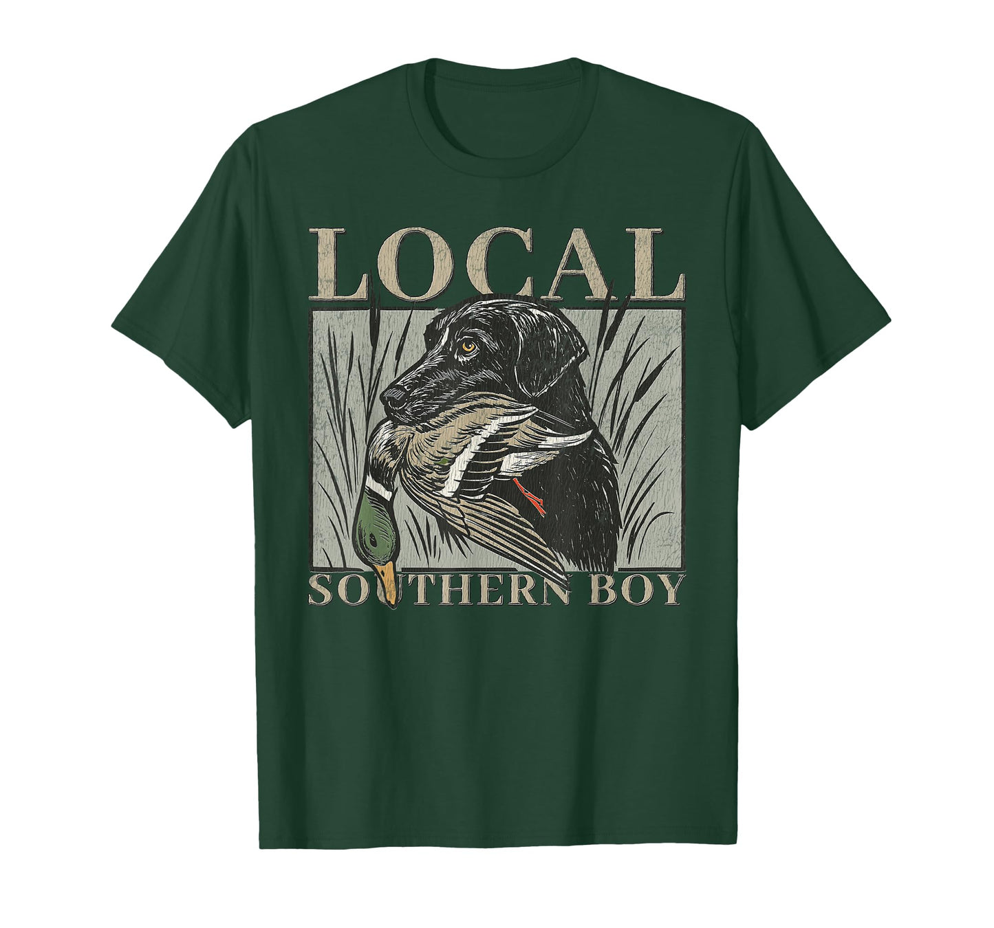 Local Southern Boy Duck Hunting Black Lab Outdoor Vintage T-Shirt