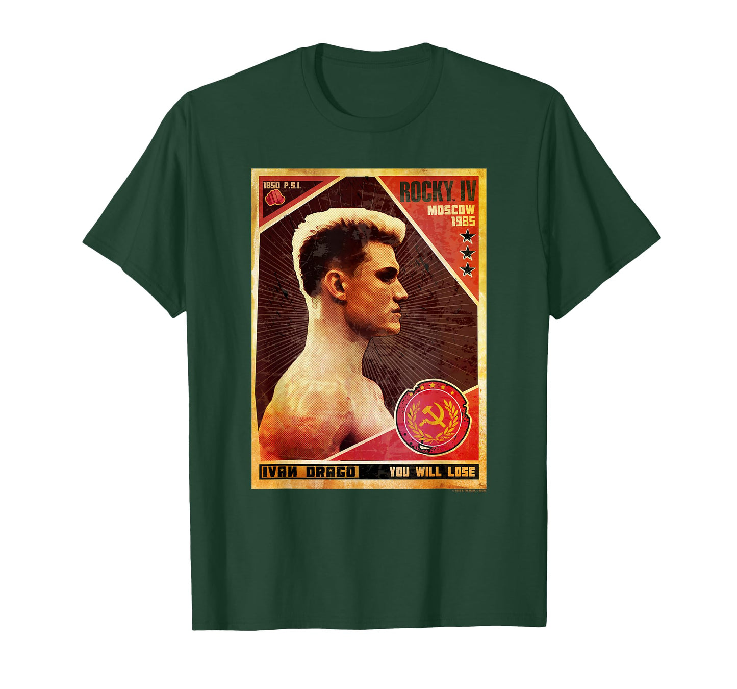 Rocky IV You Will Lose Ivan Drago Poster T-Shirt