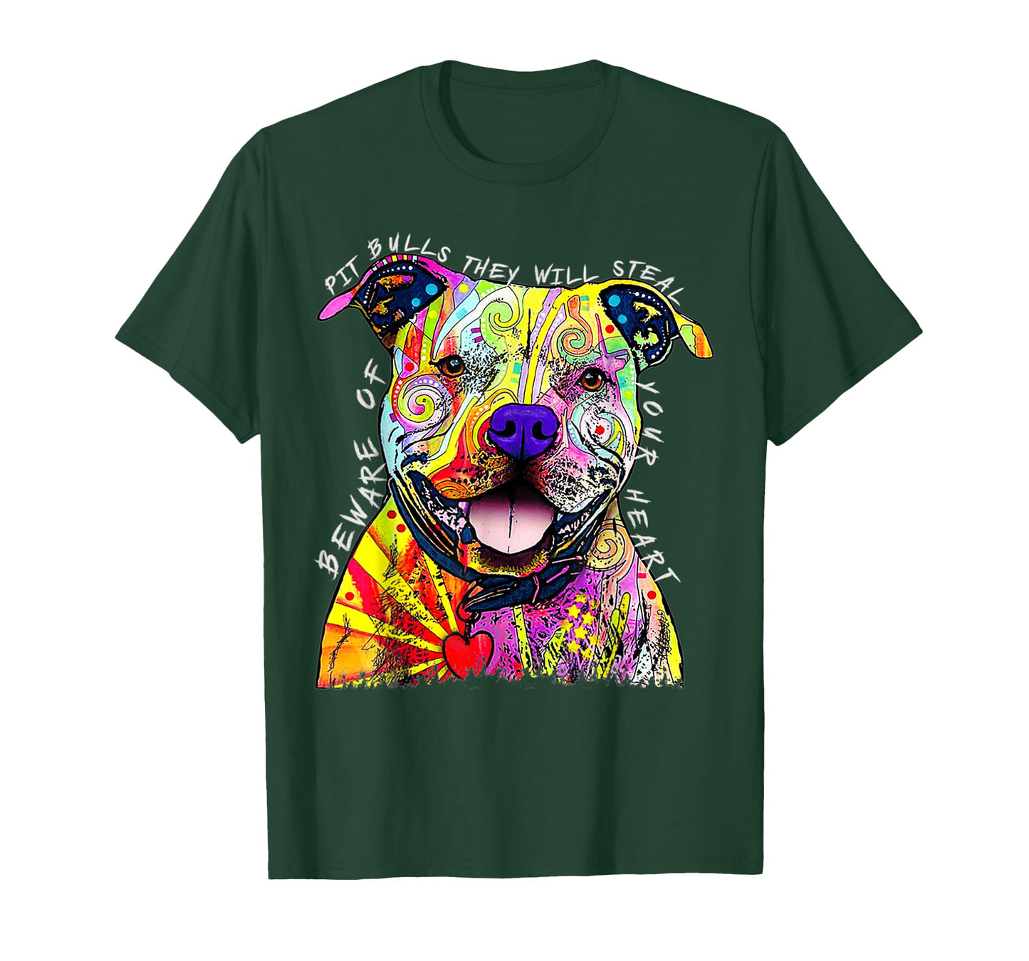 Funny Beware of Pit Bulls, Dean Russo Pitbull Original T-Shirt