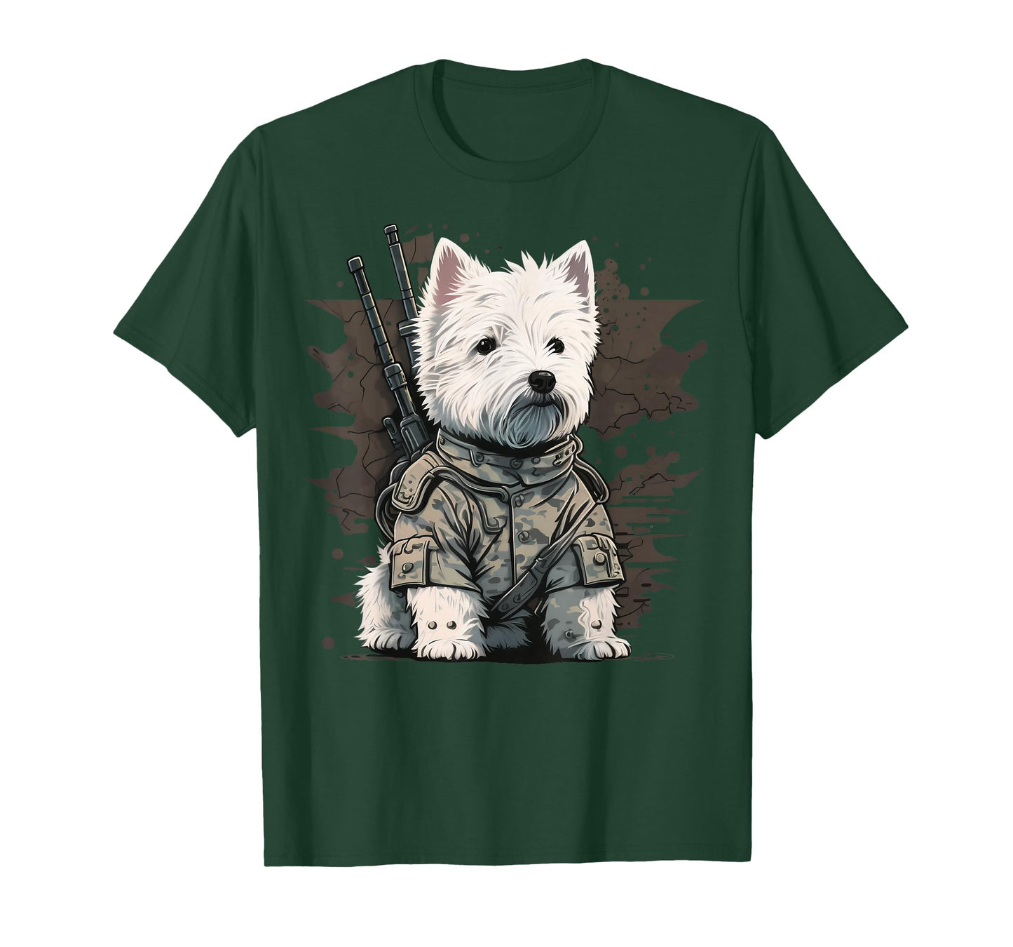 Soldier West Highland White Terrier Army Military Westie T-Shirt