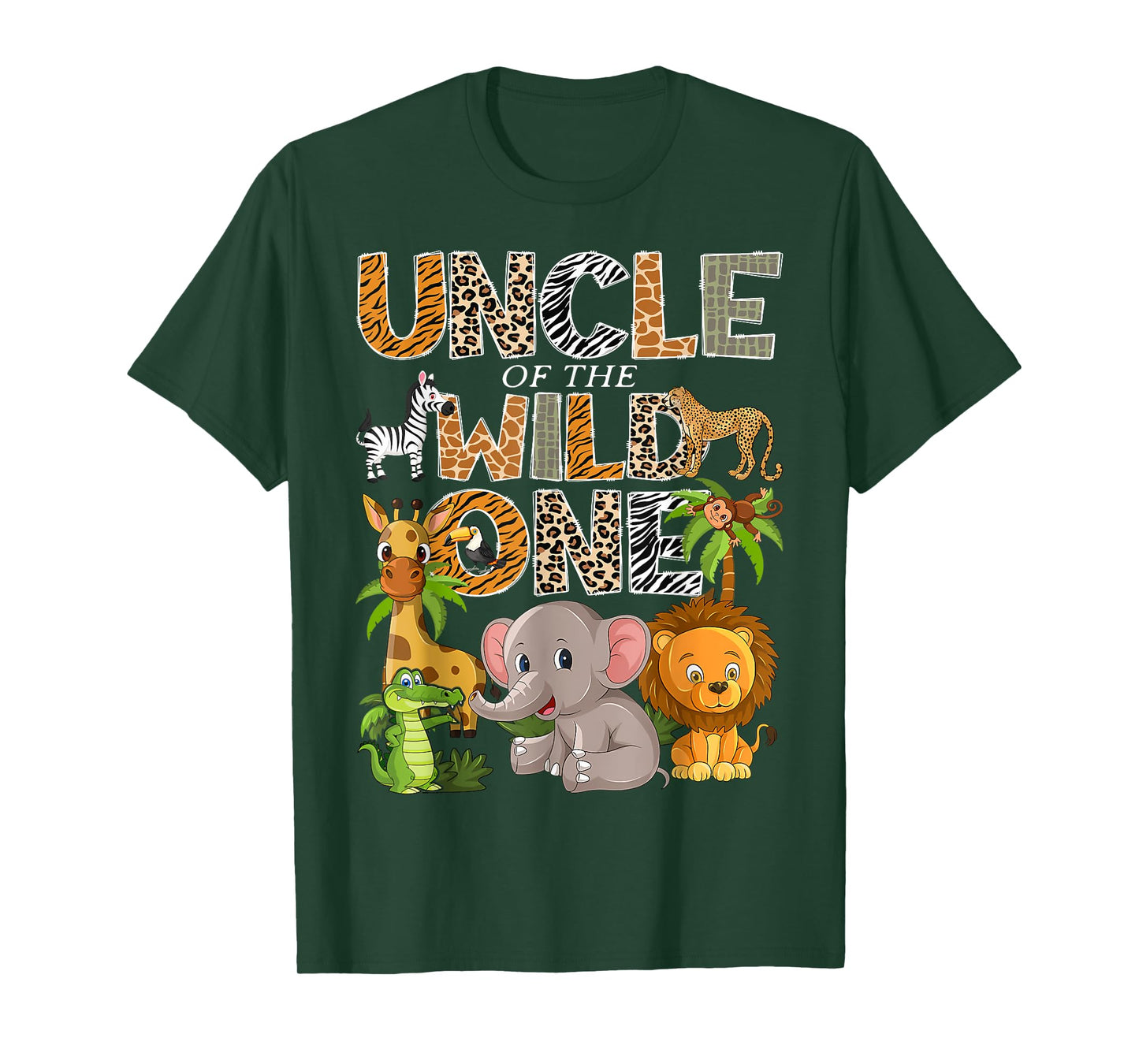 Uncle Of The Wild One 1St Birthday Boy Safari Jungle Animals T-Shirt