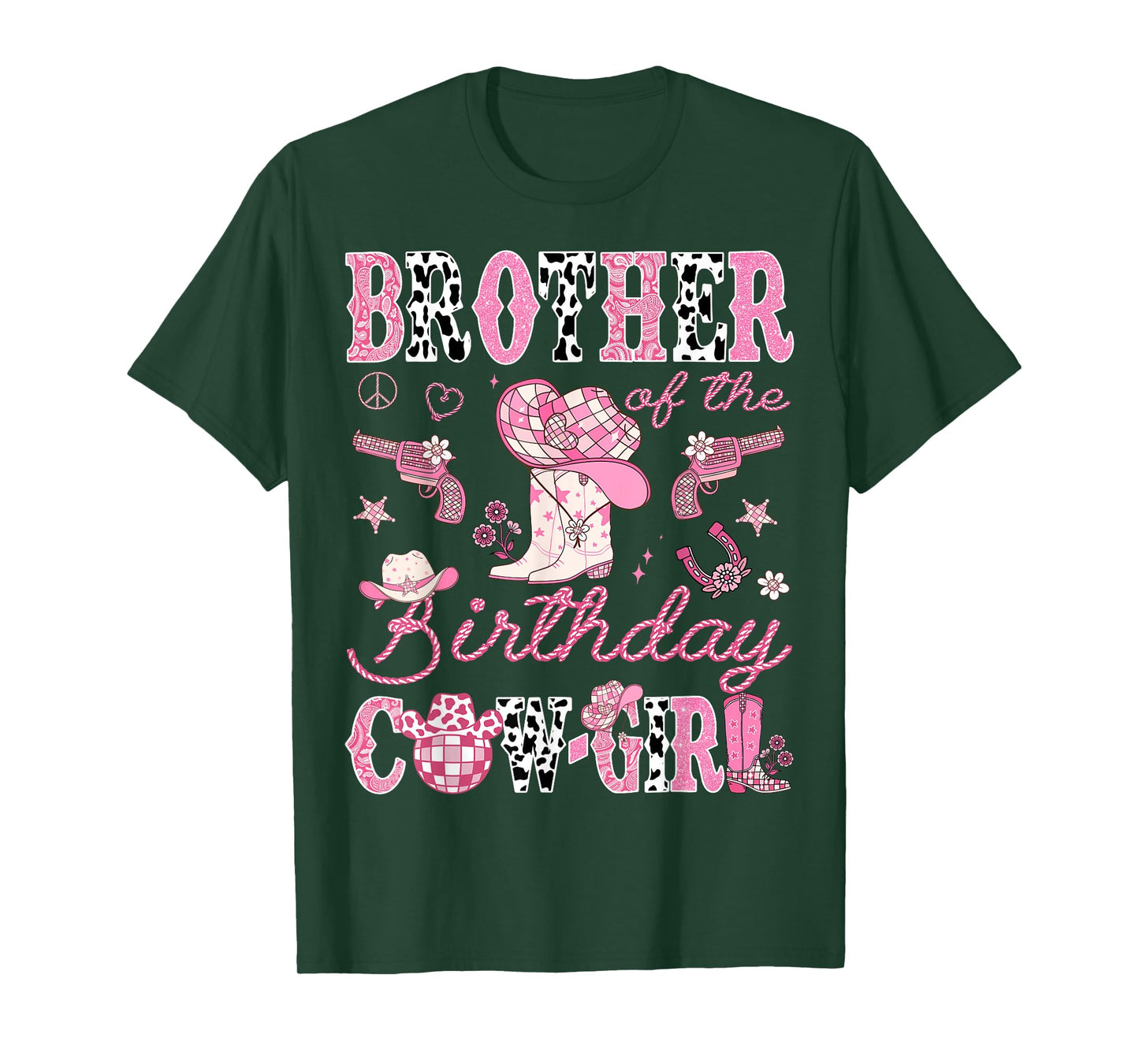 Brother Of The Birthday CowGirl Pink Disco Rodeo Brother T-Shirt