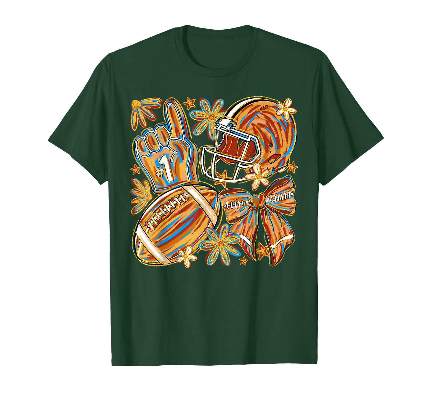 Retro Coquette Bow Pumpkin American Football Thanksgiving T-Shirt