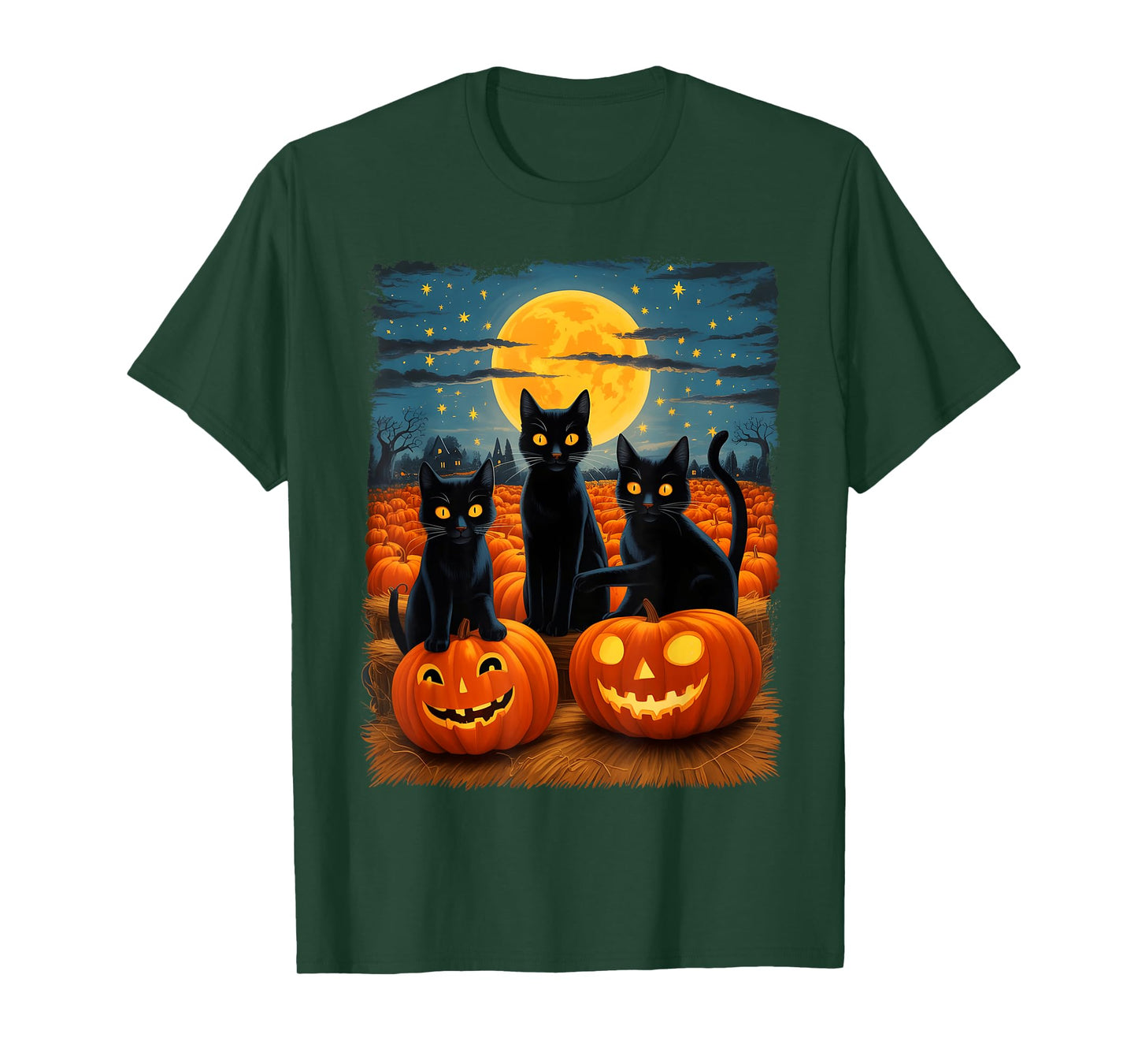 Funny Cat Halloween Costume Pumpkin Cat Black Cat Halloween T-Shirt