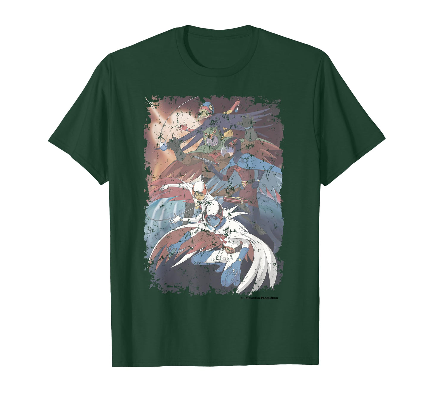 Manga Gatchaman Poster Planet Distressed T-Shirt