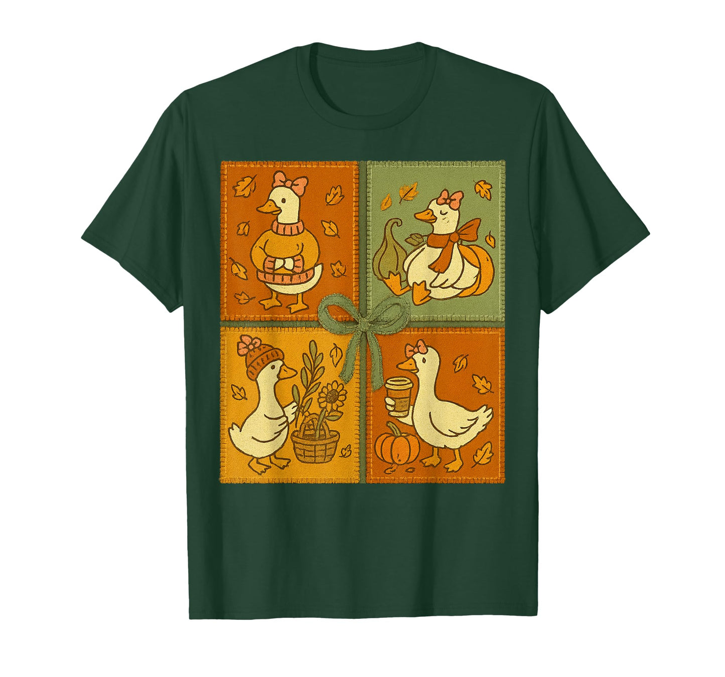 Preppy Goose Fall Vibes Thankful Grateful Funny Thanksgiving T-Shirt