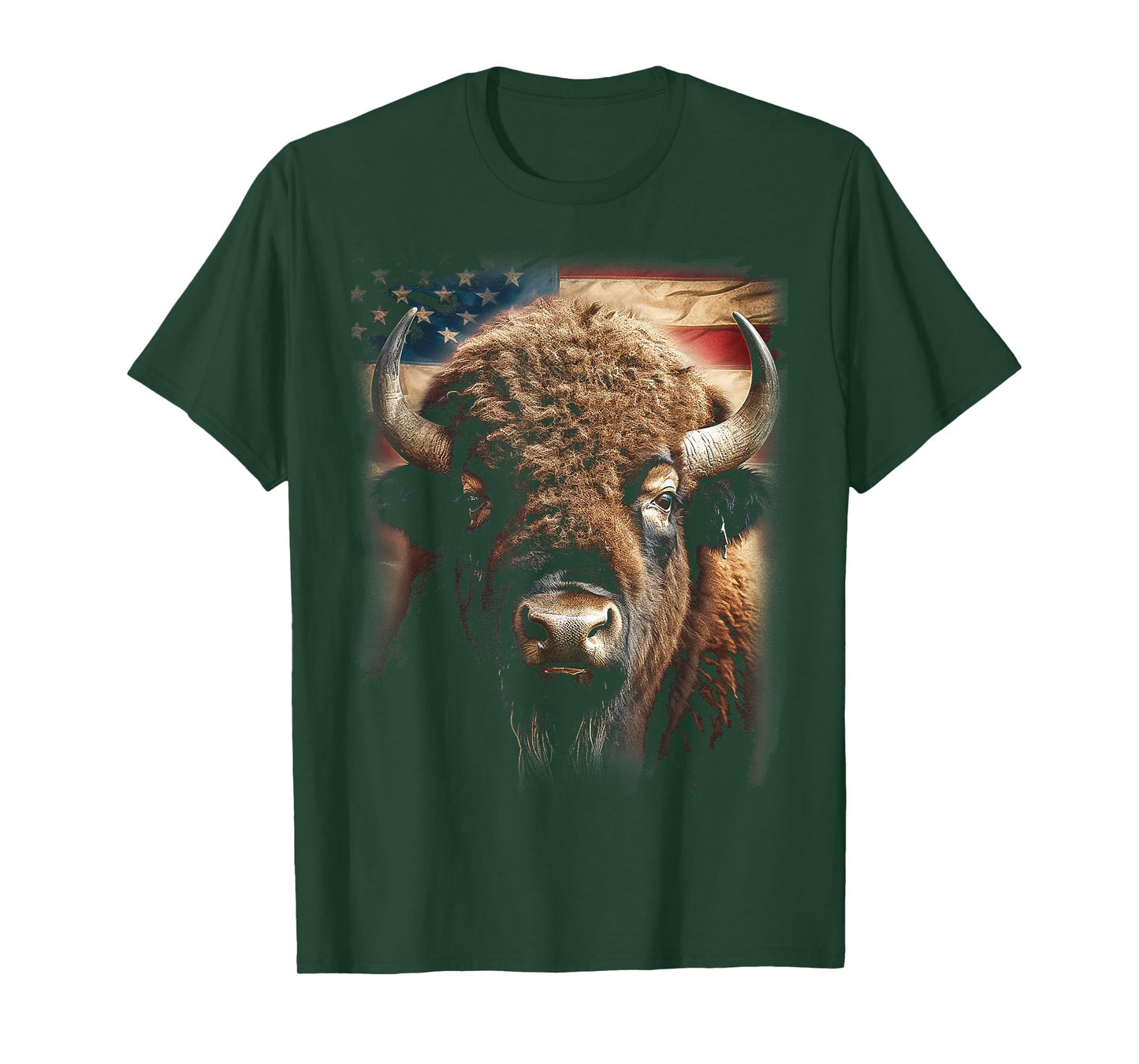 Western Buffalo American Bison USA Buffalo American flag Women Kids Men T-Shirt