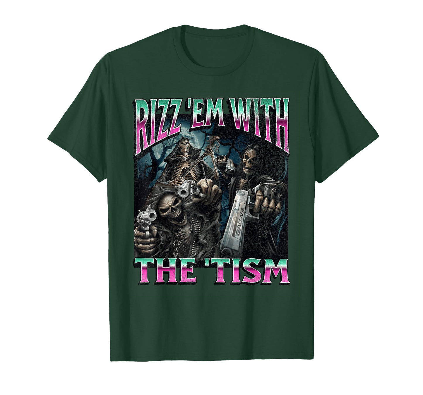 Rizz'em With The 'Tism Funny Hard Skeleton Meme Bootleg T-Shirt