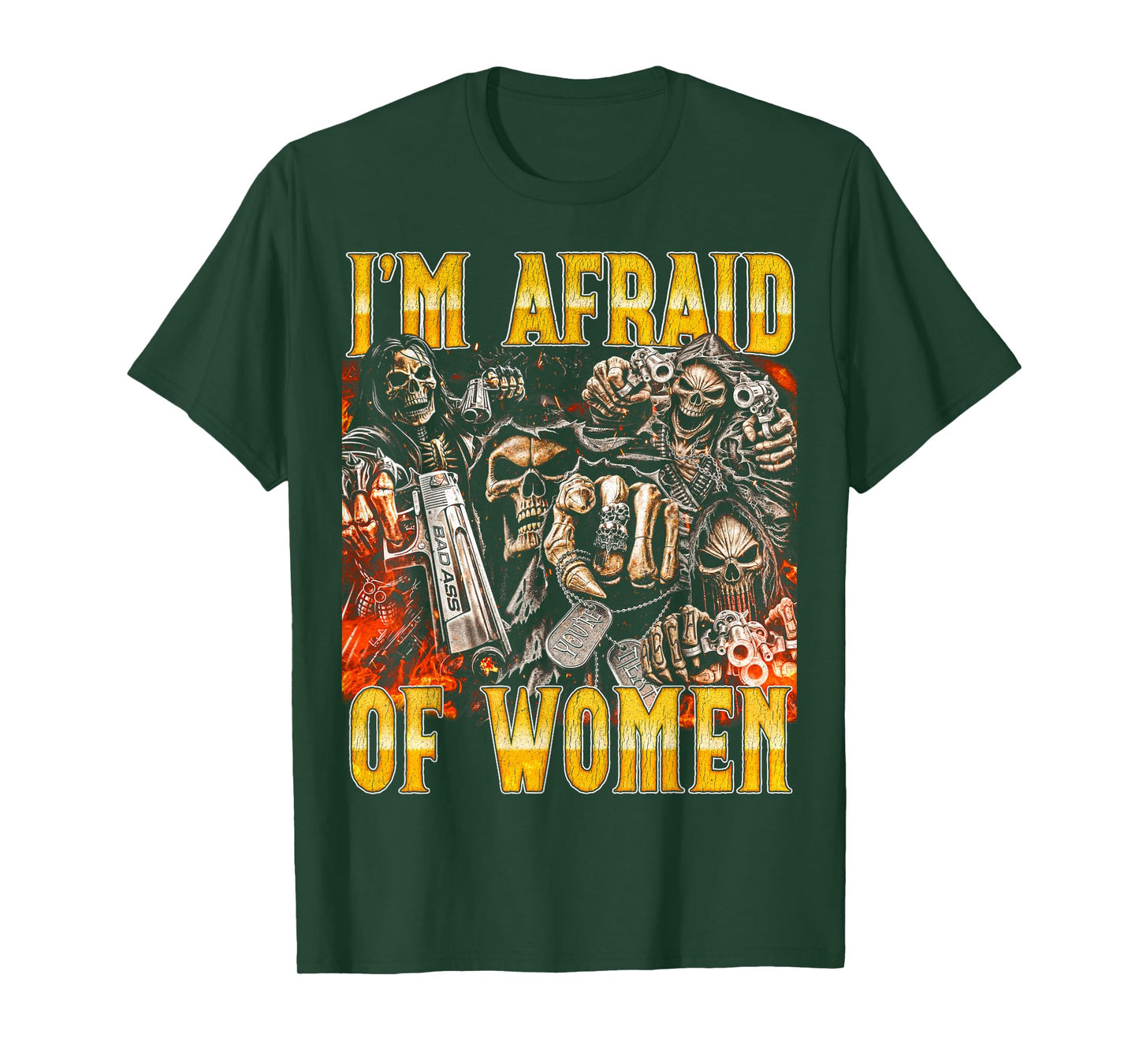 Afraid Of Women - Edgy Skeleton Bootleg Hard Skeleton Meme T-Shirt