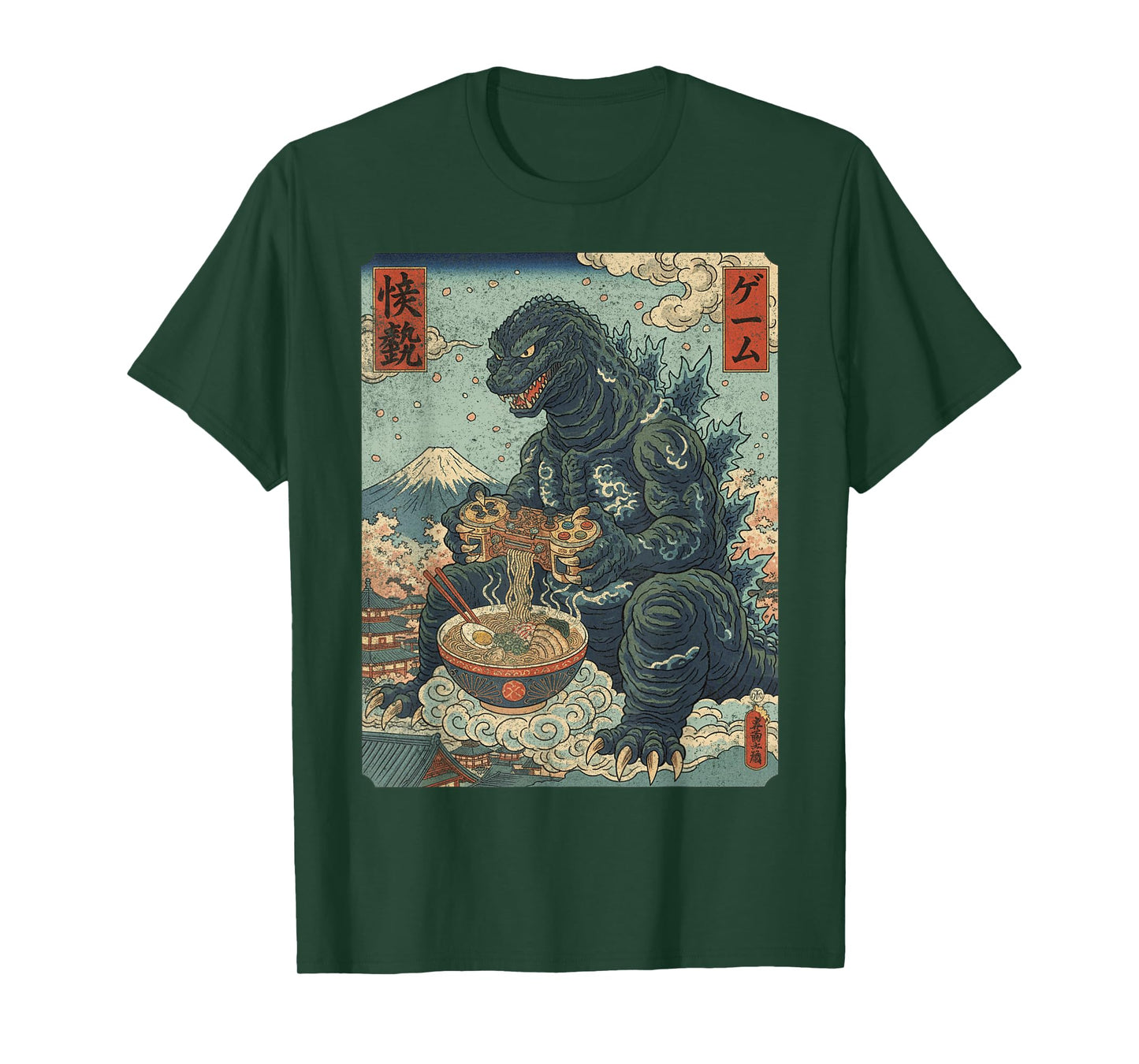 Funny Kaiju Gamer Ramen Video Game Japanese Anime T-Shirt