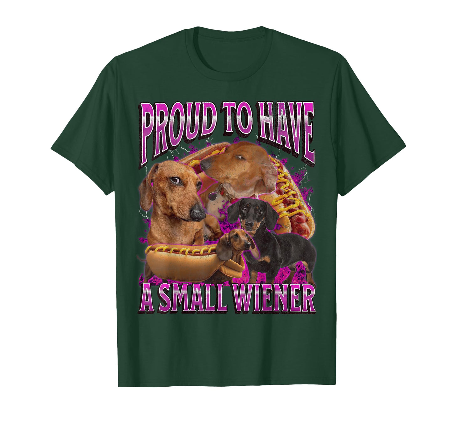 Proud to Have A Small Wiener Funny Offensive Dachshund T-Shirt