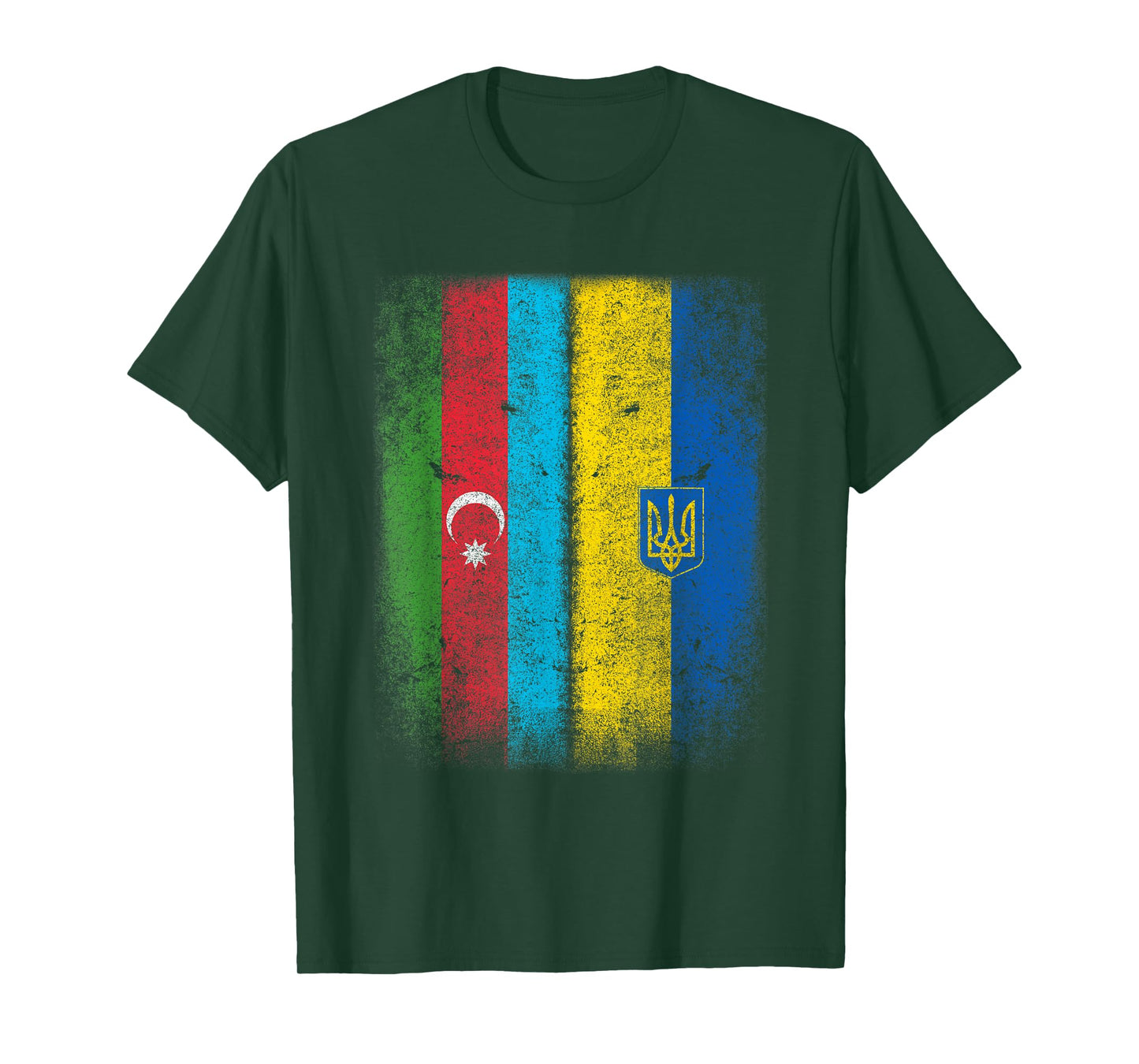 Vintage Azerbaijan Ukraine Flag T-Shirt