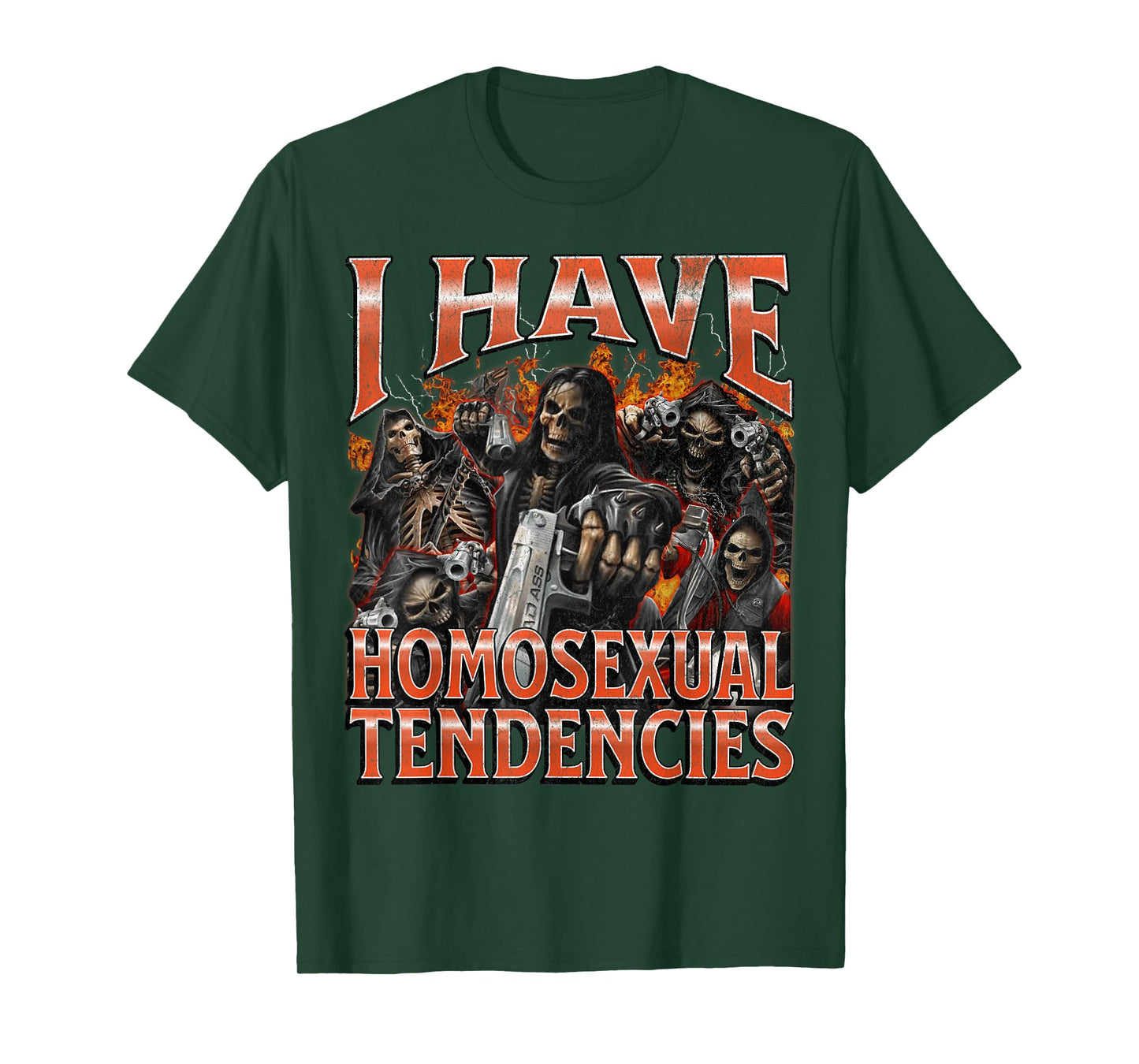 I Have Homosexual Tendencies Funny Hard Skeleton Meme T-Shirt