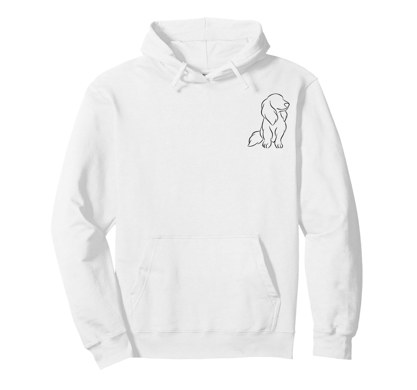 Long haired Dachshund Line Art cute Doxie Wiener Dog Men Women T-Shirt