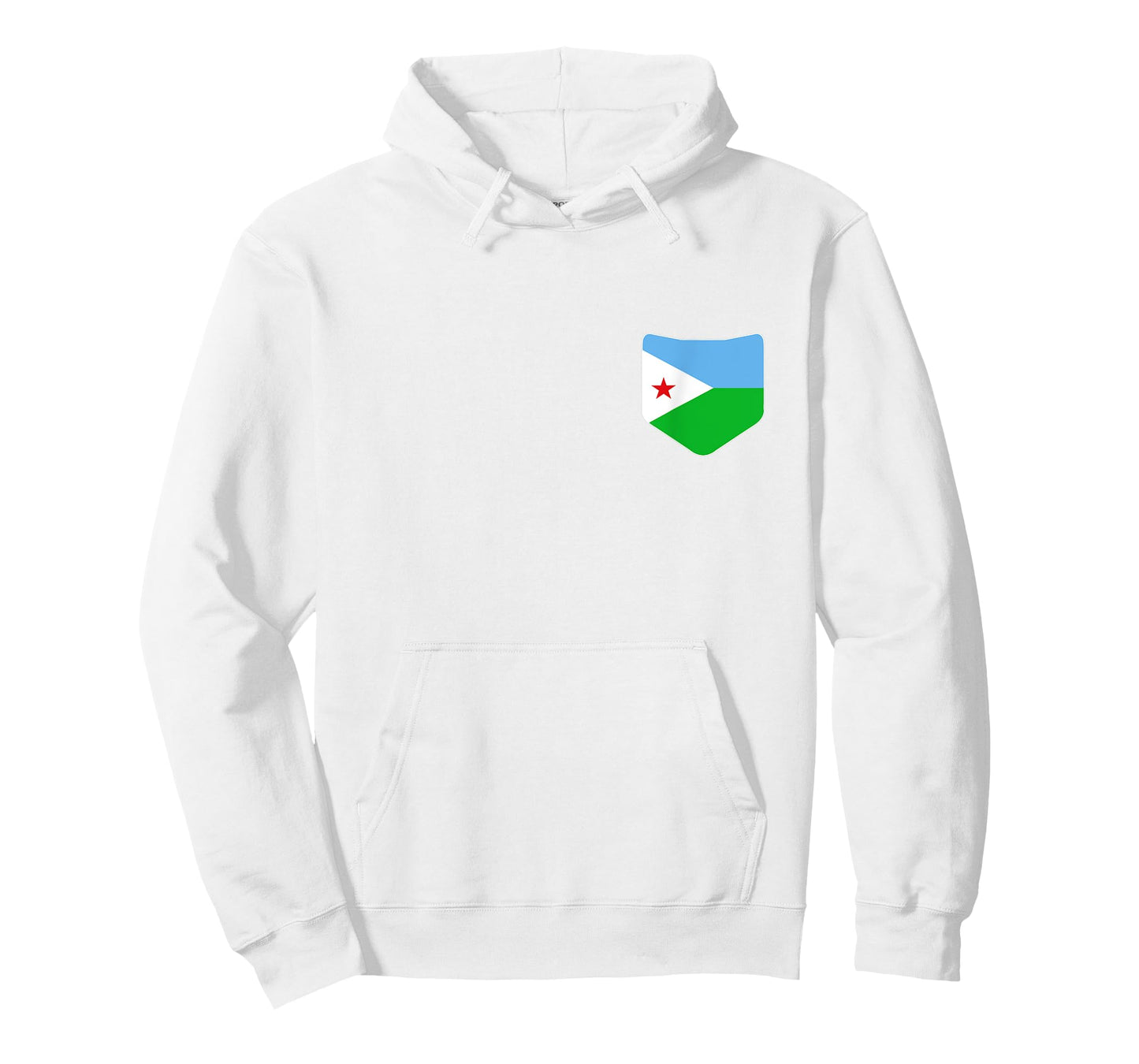 Djibouti Flag T-Shirt with Printed Djibouti Flag Pocket