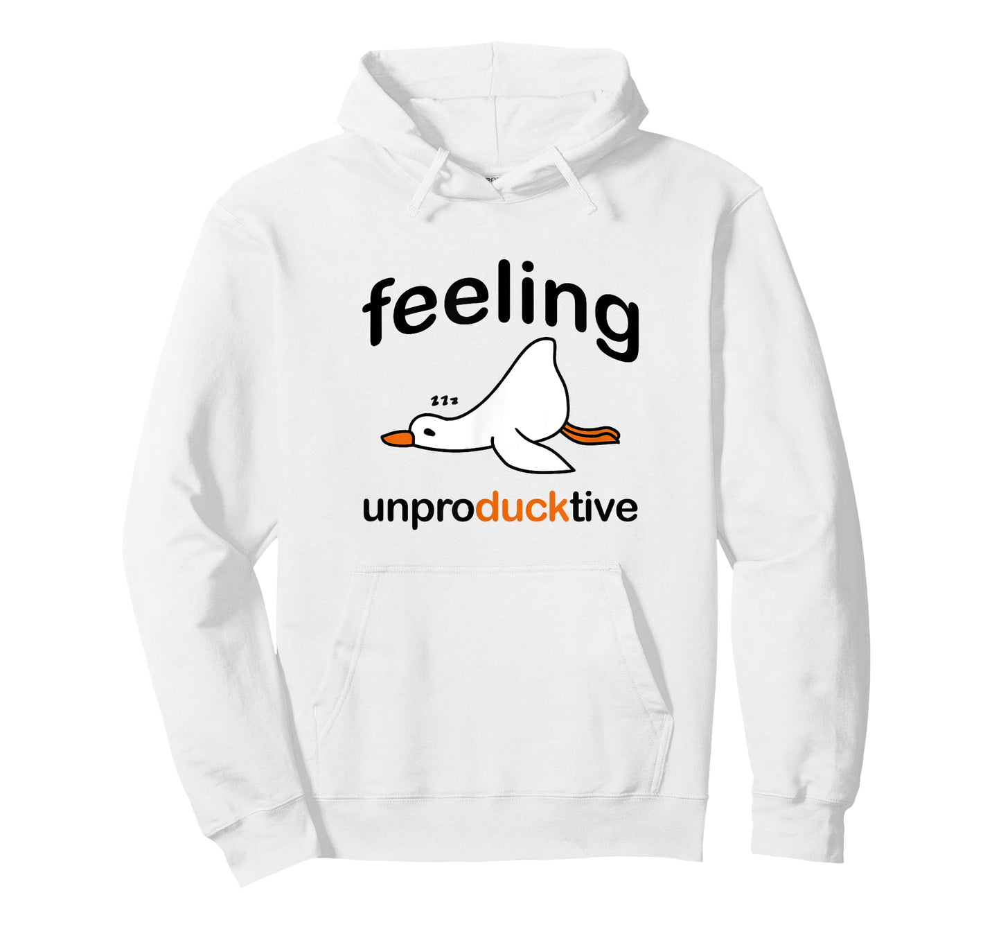 Cute Duck Pun,Witty Wordplay,Tired Duck Feeling Unproductive T-Shirt