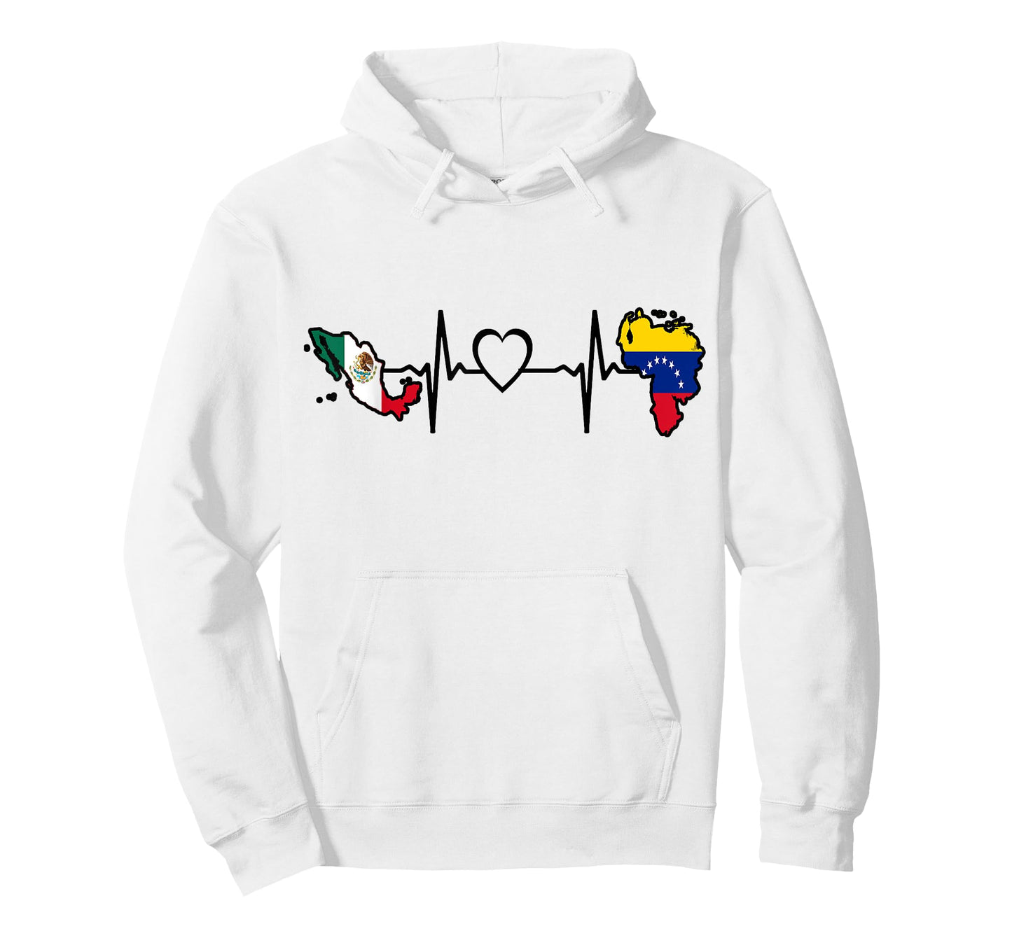 Mexico Venezuela Flag - Mexican Venezuelan HeartBeat T-Shirt