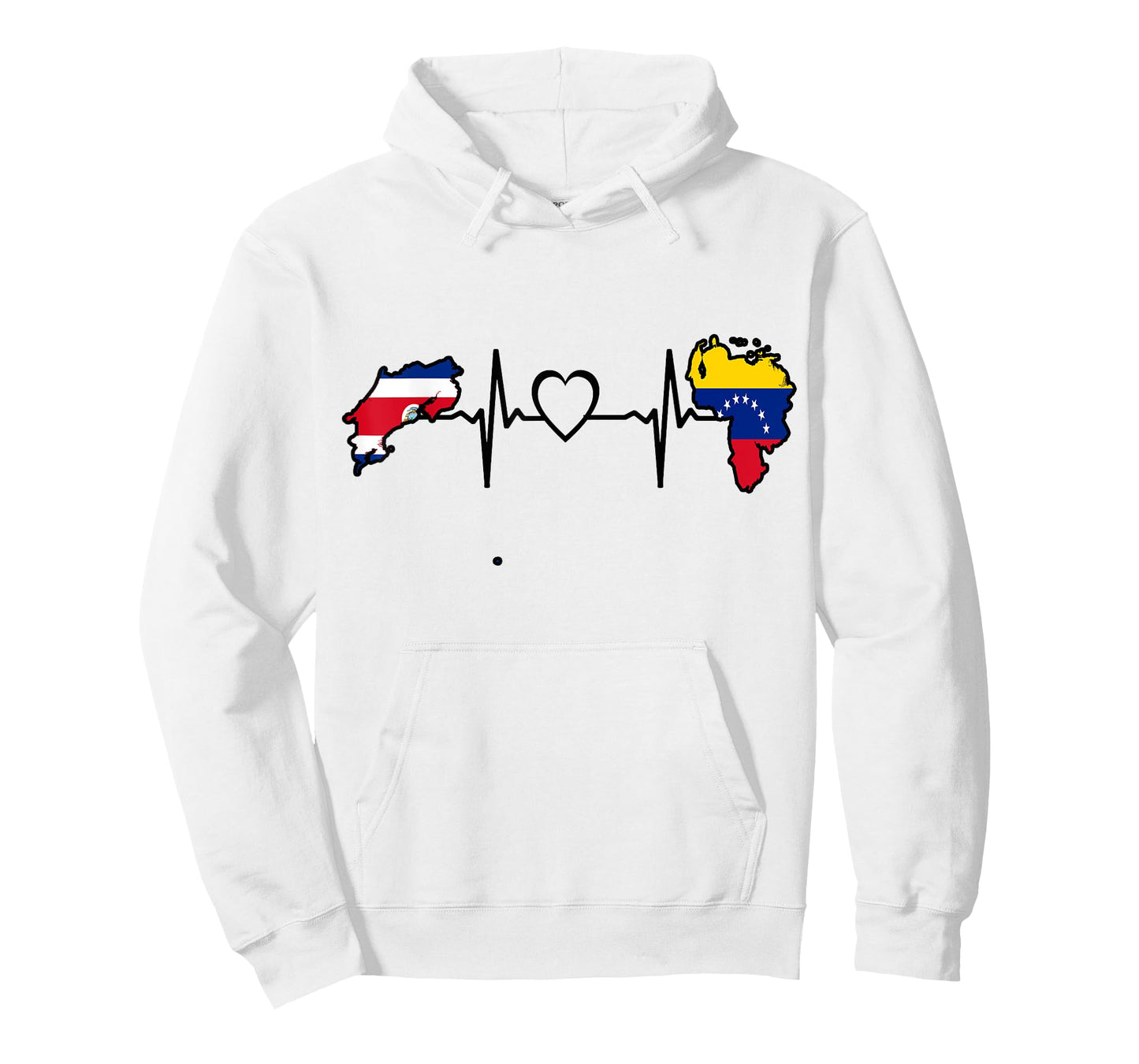 Costa Rica Venezuela Flag Costa Rican Venezuelan Heartbeat T-Shirt