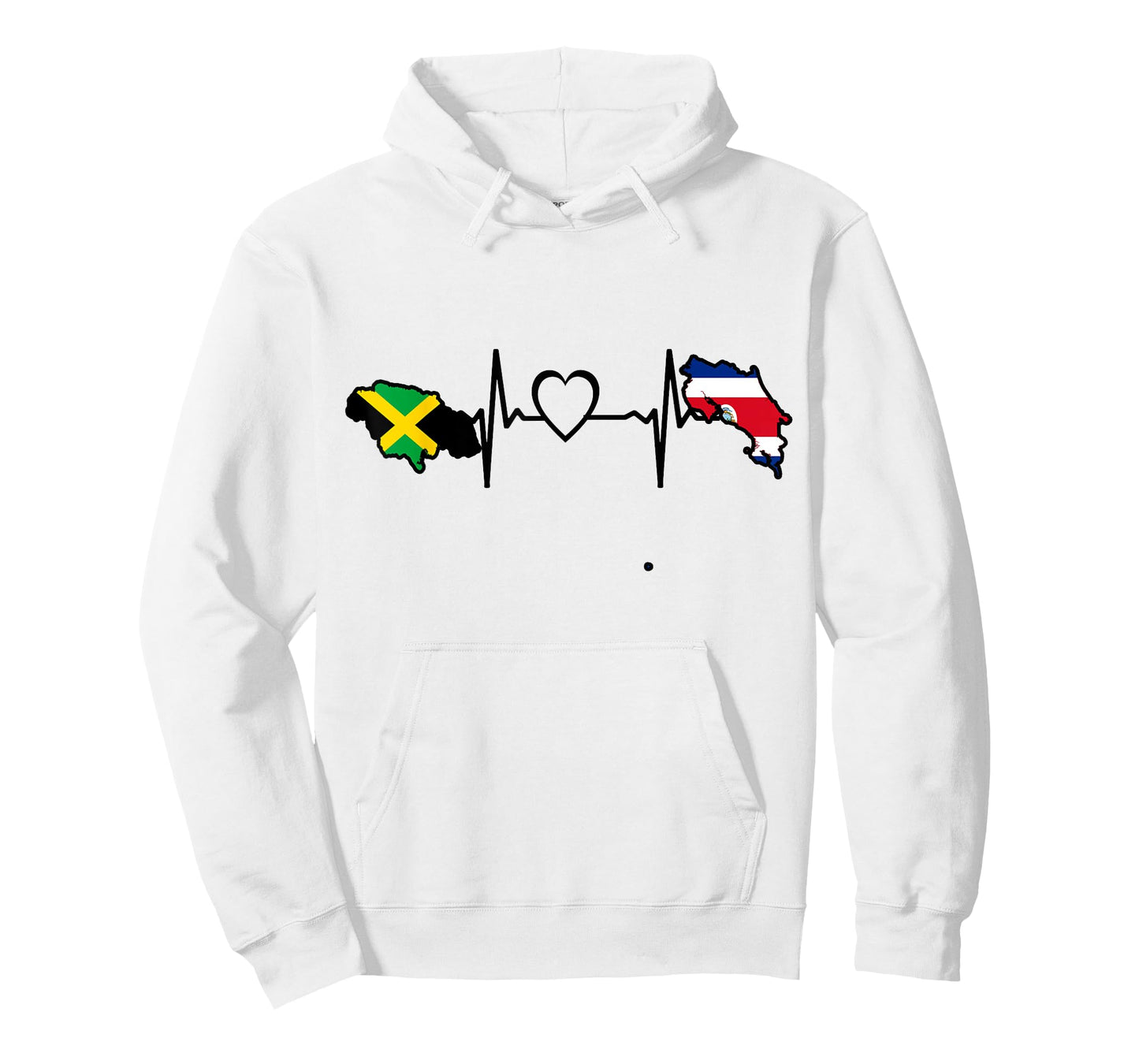 Costa Rica Jamaica Flag Costa Rican Jamaican Heartbeat T-Shirt