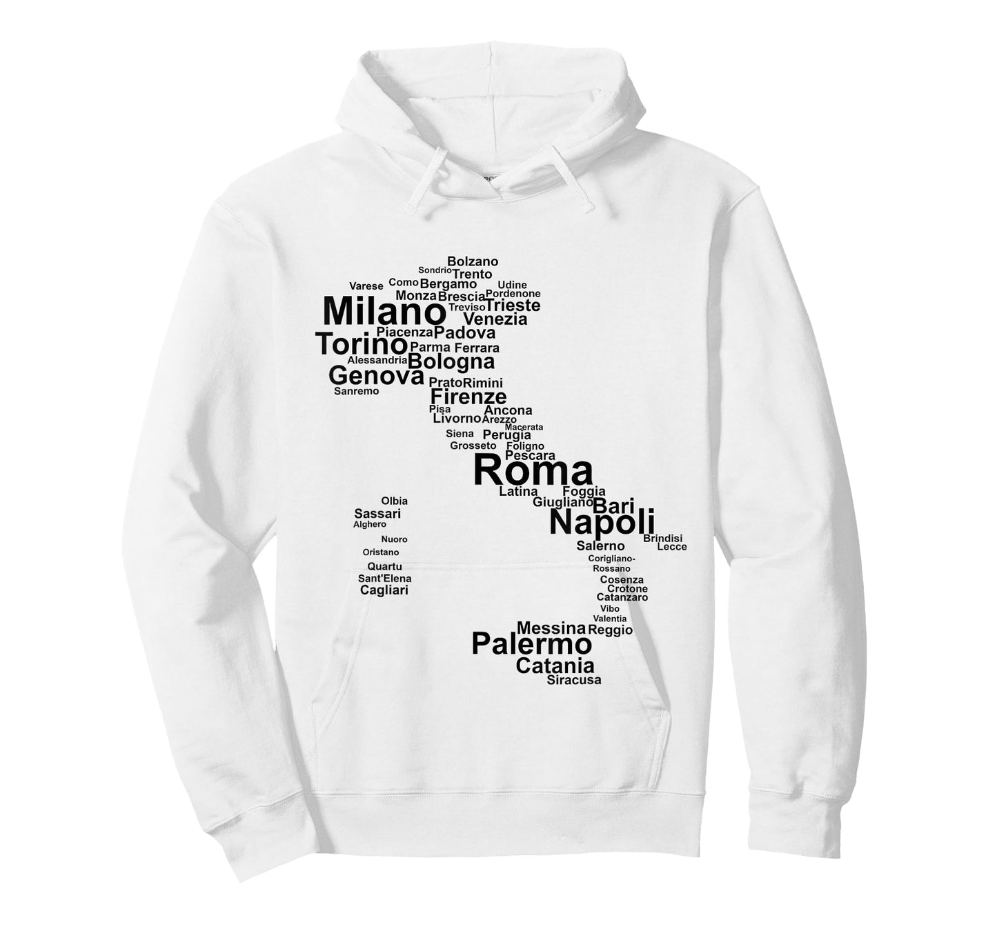 Italy Map Silhouette Towns Cities Rome Milan Travel Europe T-Shirt