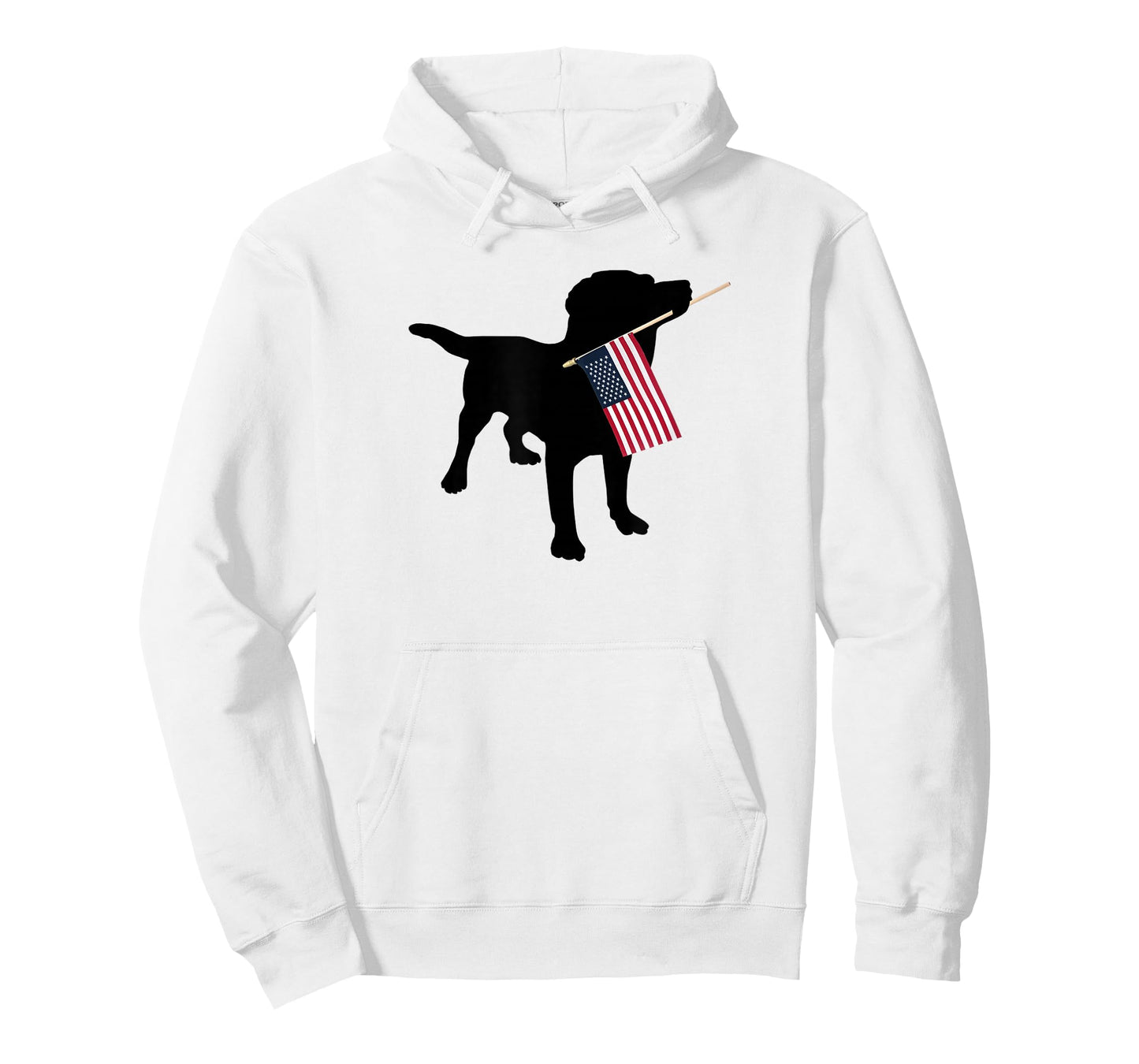 Black Lab Dog Holding July 4th Patriotic USA Flag T-Shirt T-Shirt