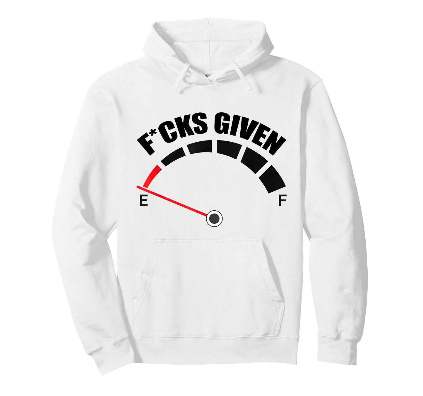 Zero Fucks Given Fuel Gauge Sarcastic Adult Humor T-Shirt