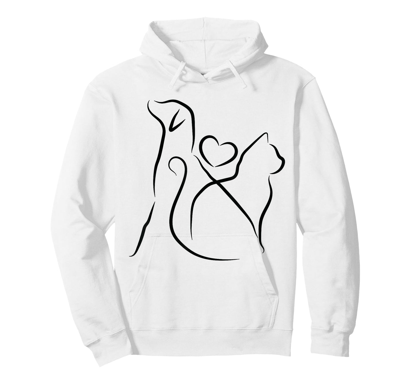 Dog Puppy and Baby Cat Heart - Animal Dog & Cat Heart T-Shirt