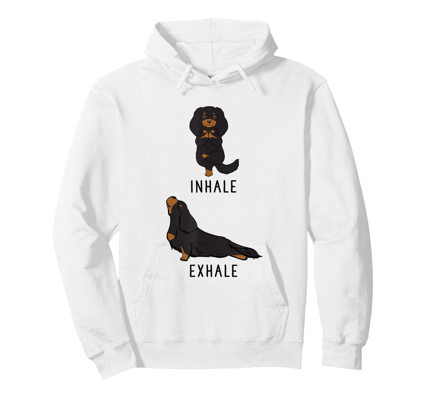Inhale Exhale Cavalier King Charles Spaniel Funny Dog Yoga T-Shirt for Men Women Girls Kids