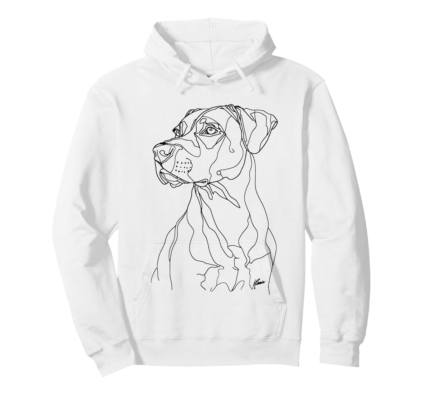 Black Mouth Cur Dog Line Art Minimalist Mom Dad T-Shirt