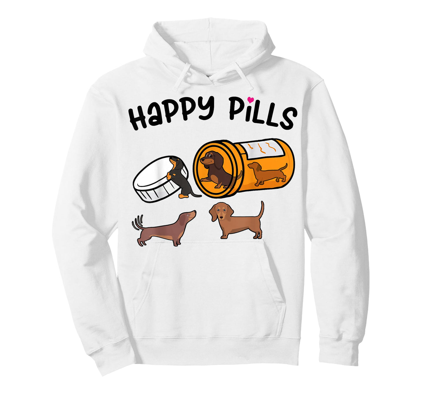 Cute Dachshund Happy Pills Funny Weiner Dog Mom Dad Lover T-Shirt