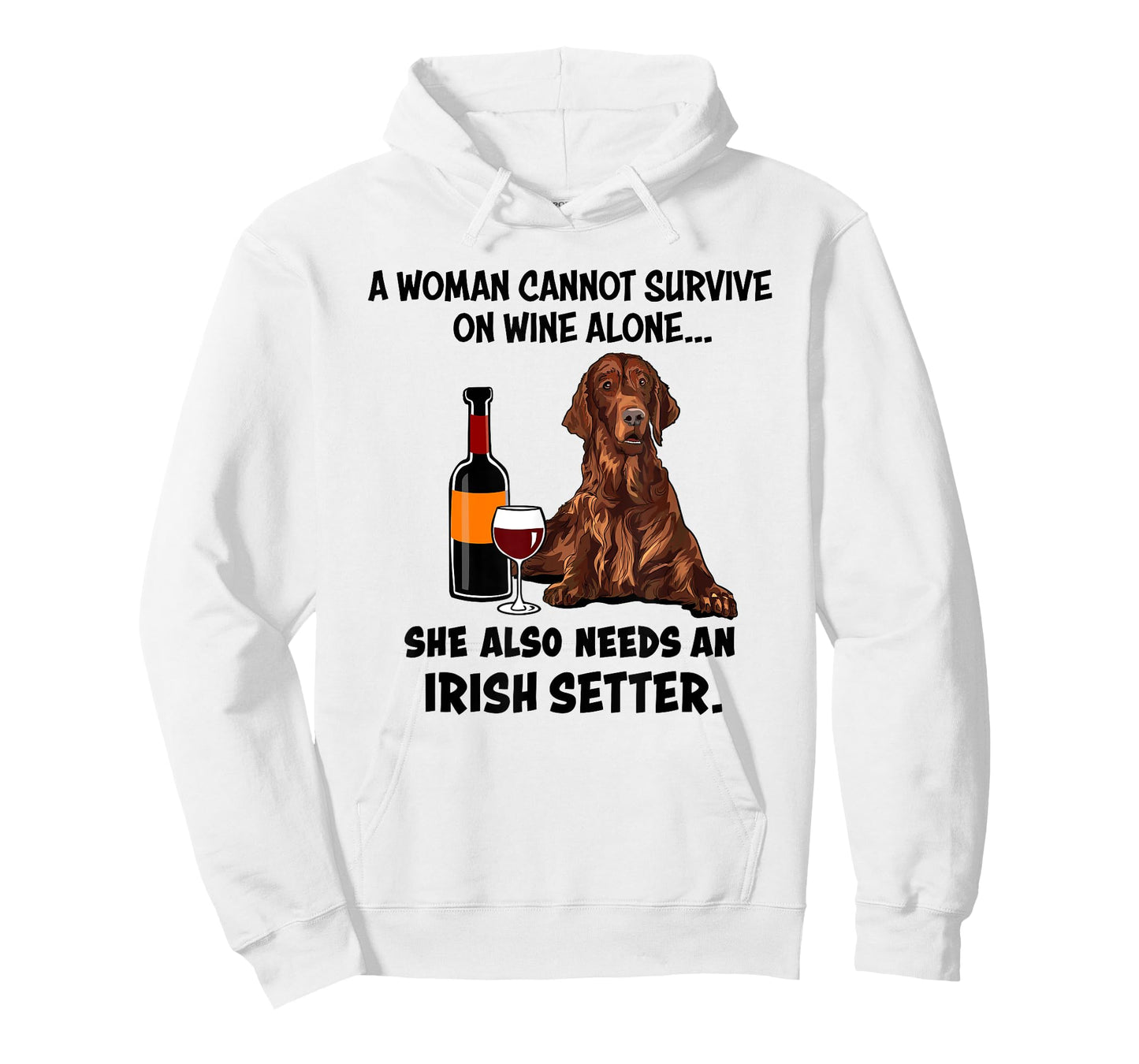 Funny Irish Setter & Wine Lover Dog Mom Surprise T-Shirt