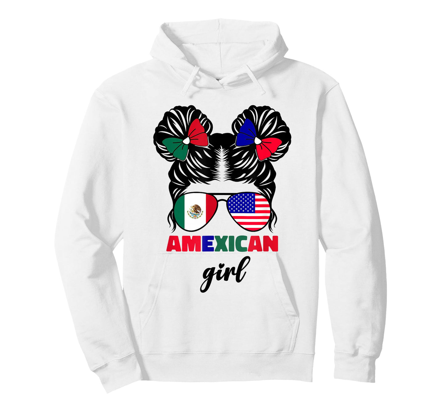 Half Mexican And American Mexico America Usa Flag Girls Kids T-Shirt