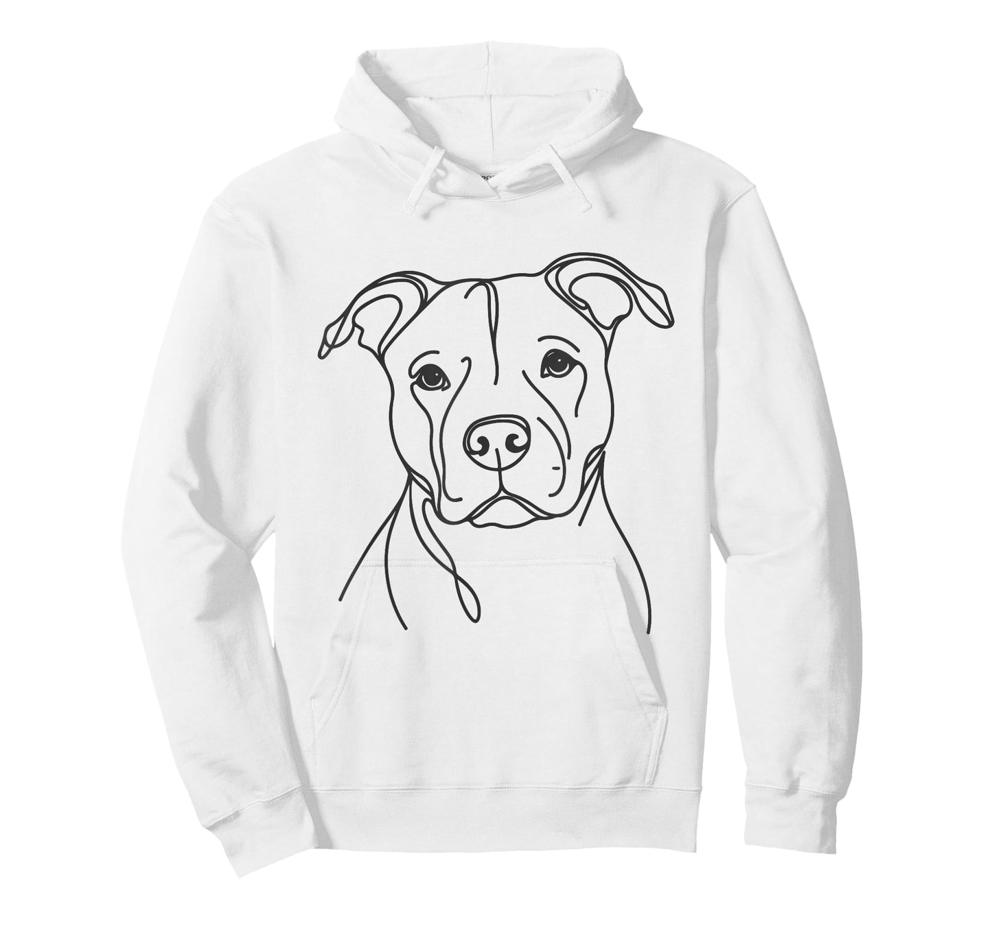 Line Art Dad Mom Dog - Pitbull T-Shirt
