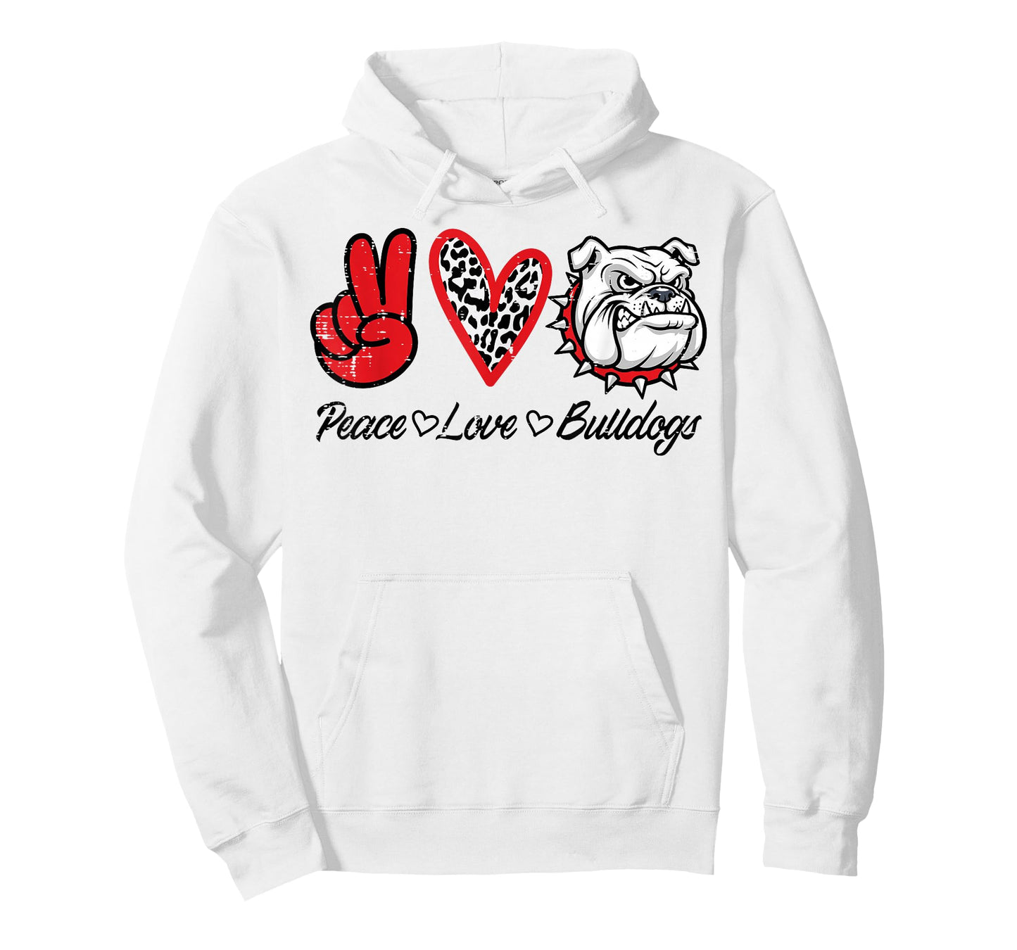 Peace Love Bulldog Men Kids Boys Girls Youth Women Teen T-Shirt