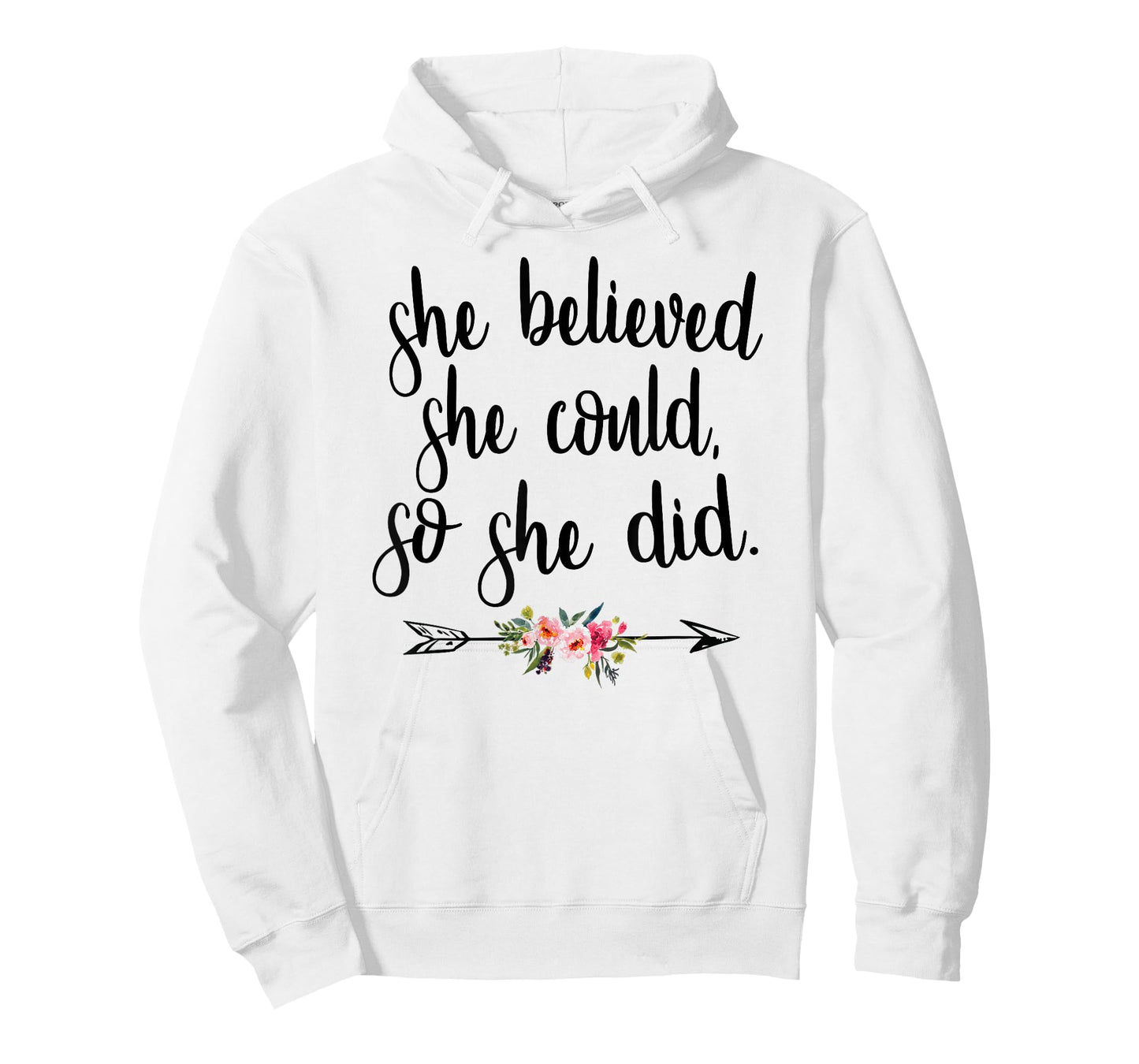 She Believed She Could So She Did Cute Boho Flower Cursive T-Shirt