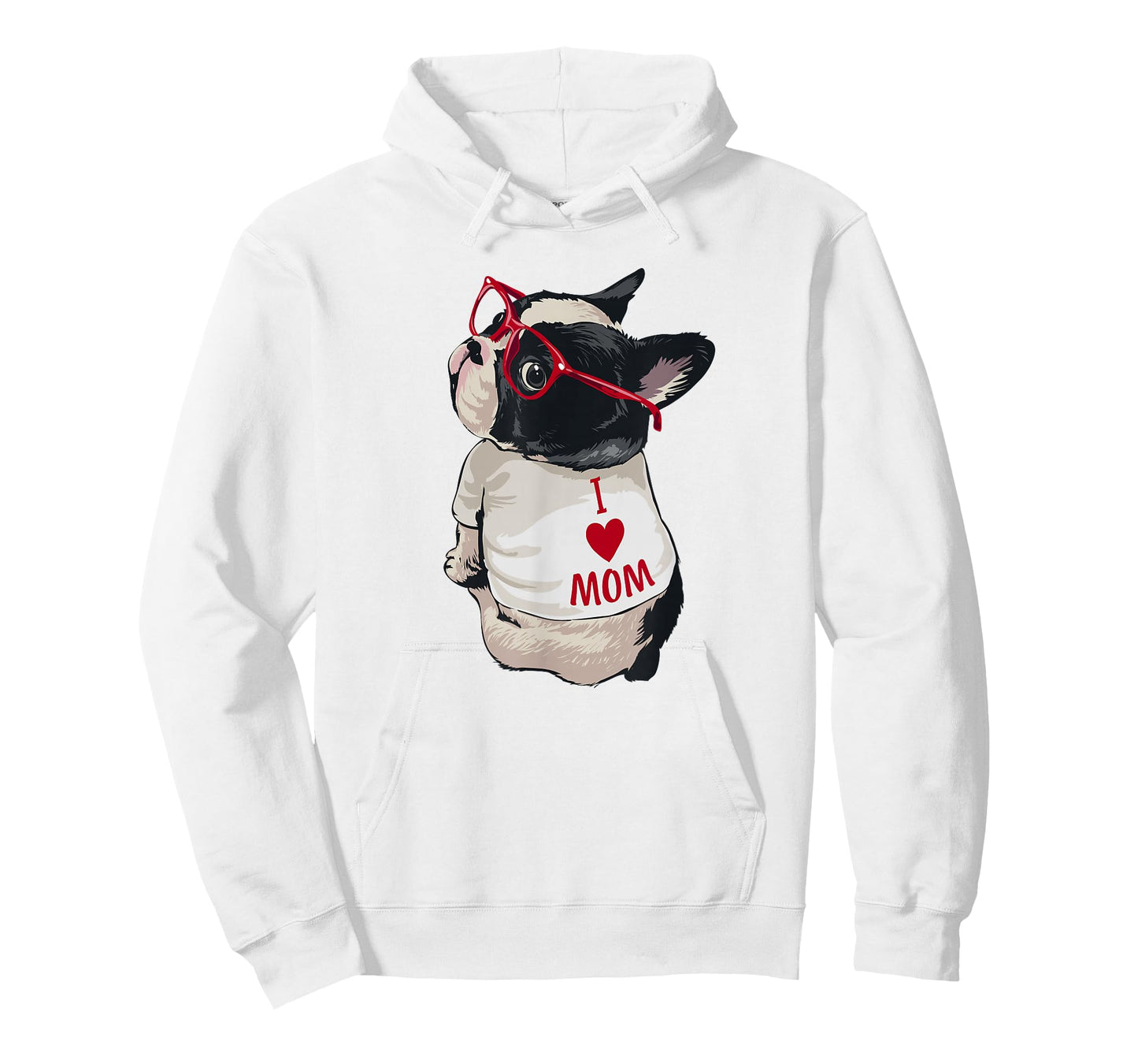 Womens Girls I Heart Mom Love Mama Boston Terrier Dog Lover T-Shirt