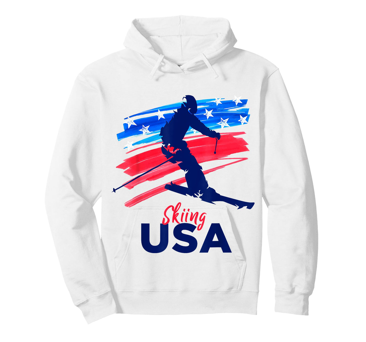 Skiing USA Support the Team Tshirt USA Flag Ski Winter T-Shirt