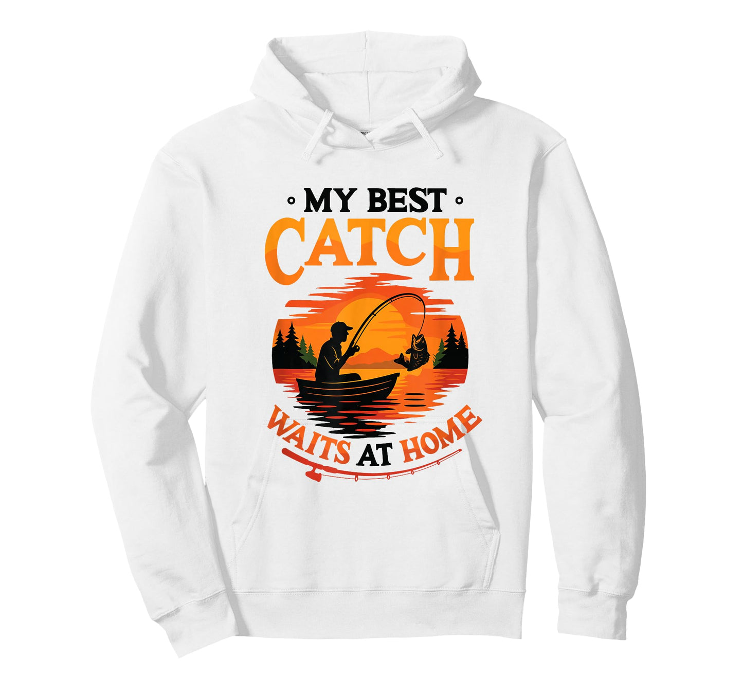 My Best Catch Waits at Home Funny Husband Fishing T-Shirt