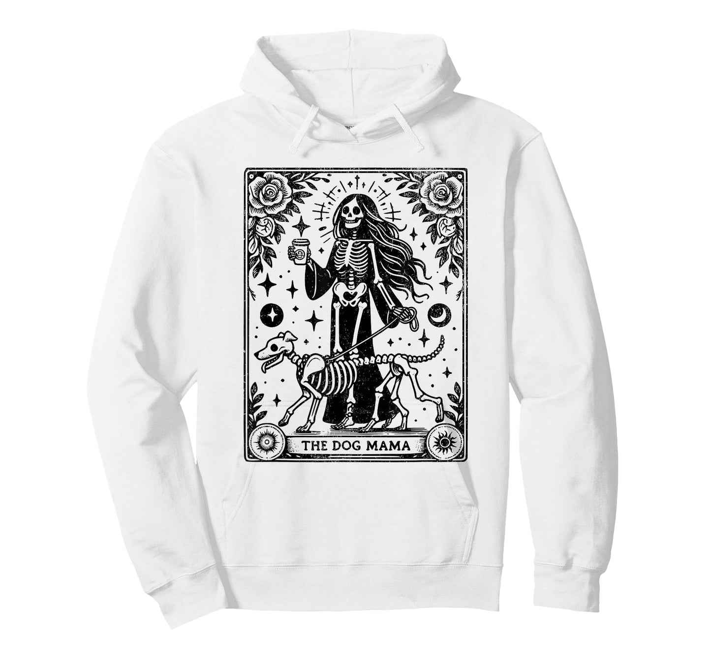 The Dog Mama Tarot Card Funny Skeleton Dog Mom Mother's Day T-Shirt for Men Women