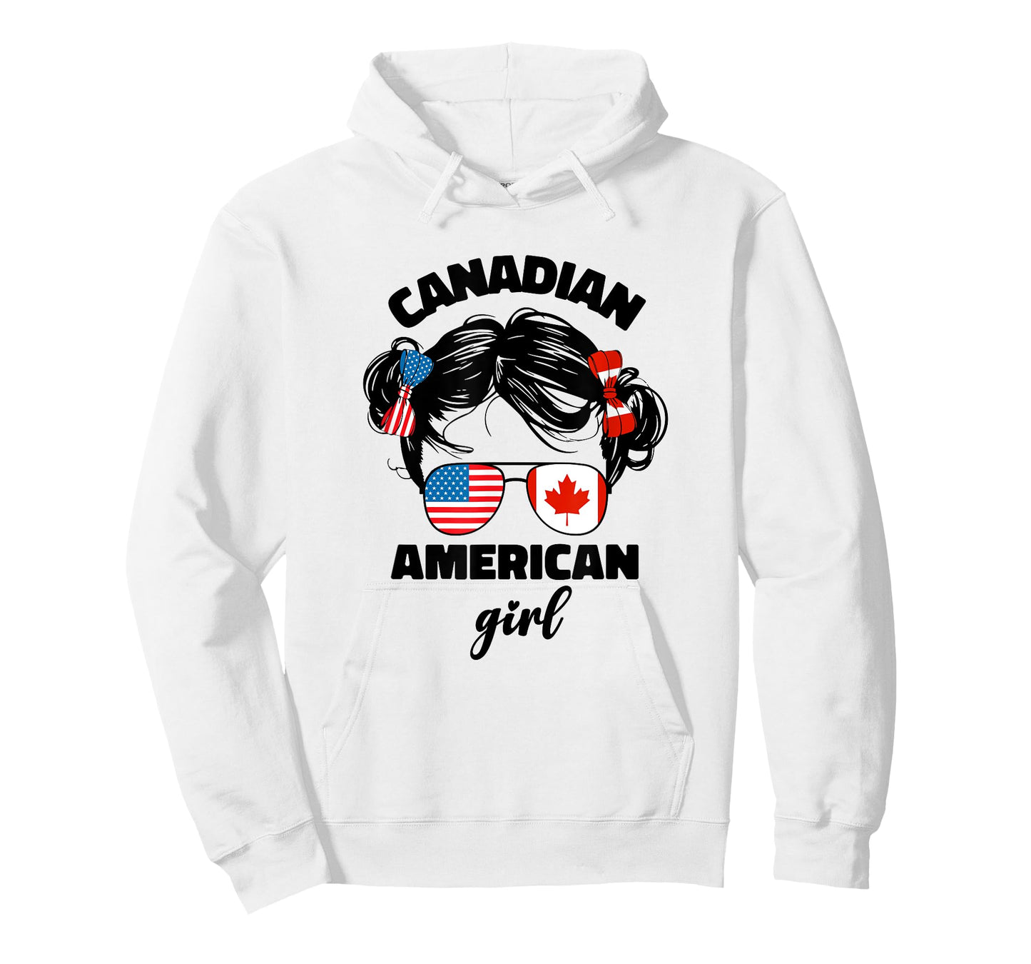 Half Canadian And American America Canada Usa Flag Kids Girl T-Shirt