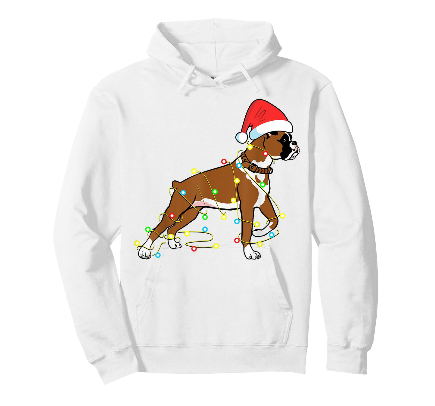 Christmas Lights Boxer Dog Lover Funny Gift T-Shirt for Men Women Kids