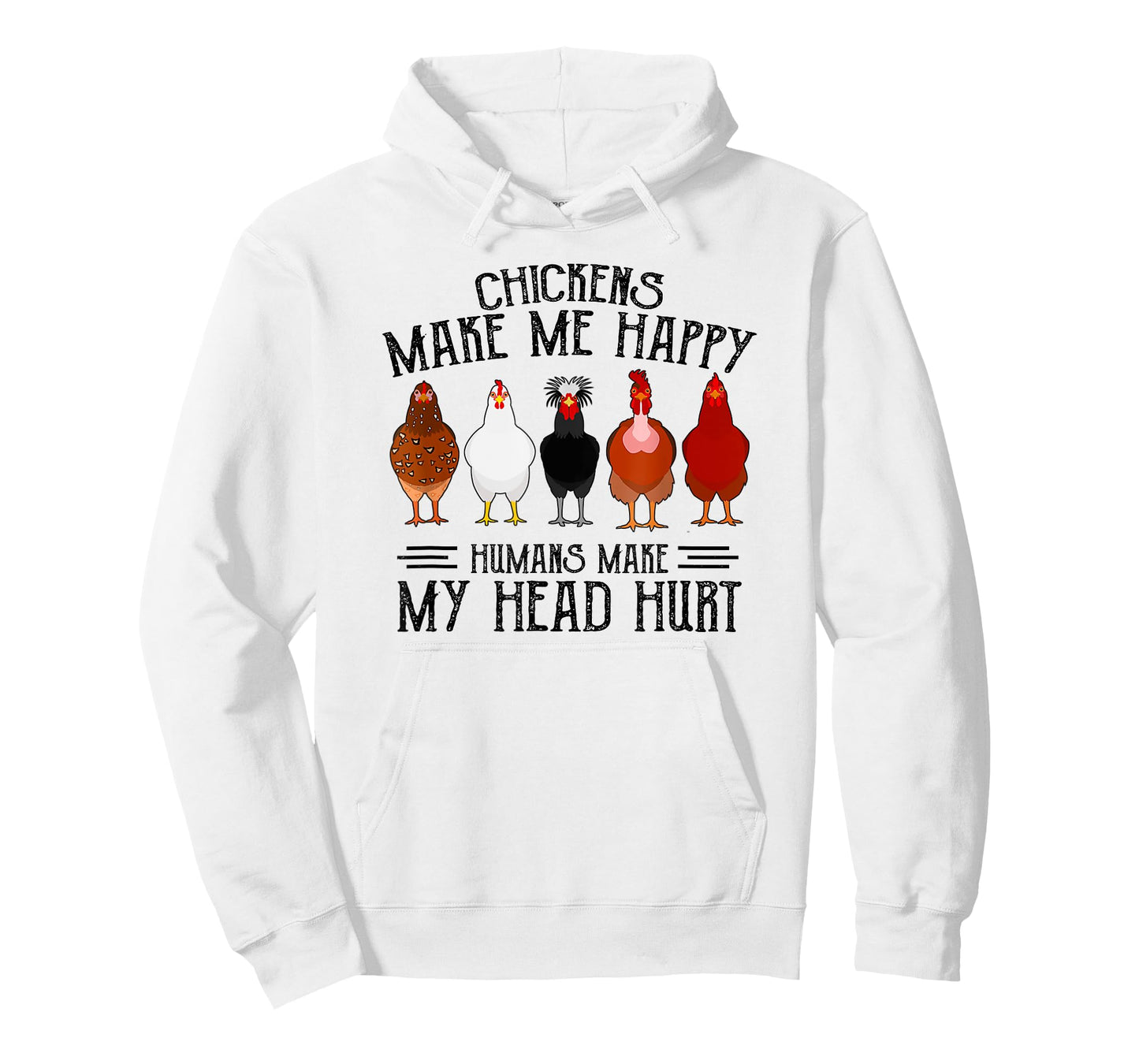 Retro Chickens make me happy humans make my head hurt funny T-Shirt