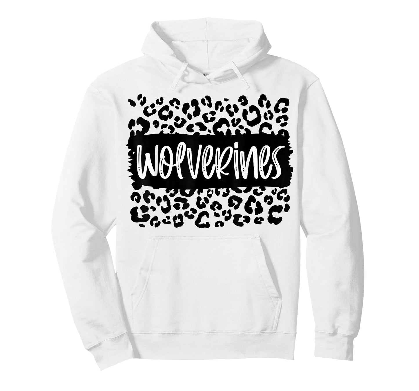 Wolverines Team Mascot School Spirit Game Night Leopard T-Shirt