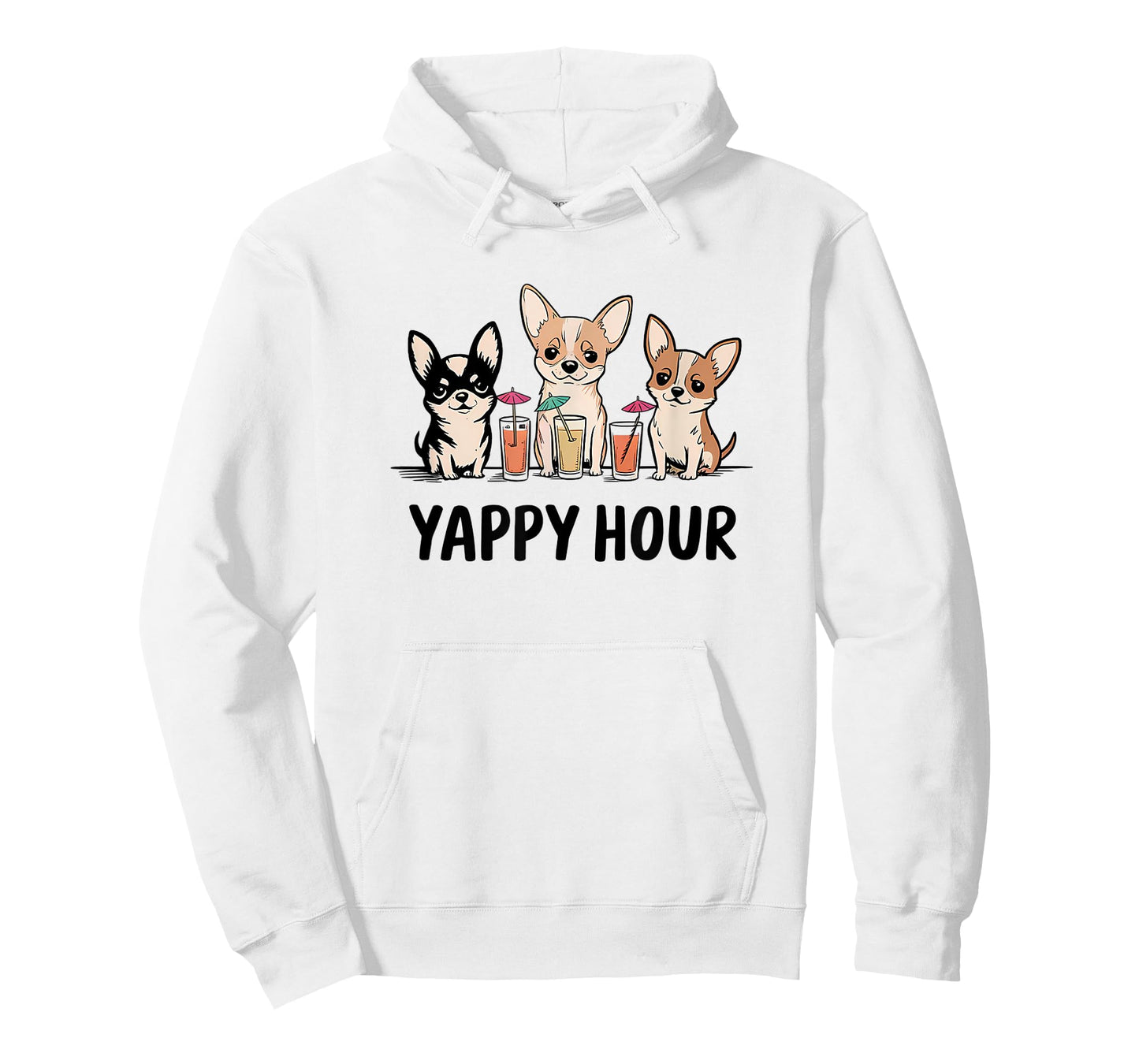 Yappy Hour Chihuahua Cocktail Dog Mom/Dad Funny Gift Design T-Shirt for Men Women
